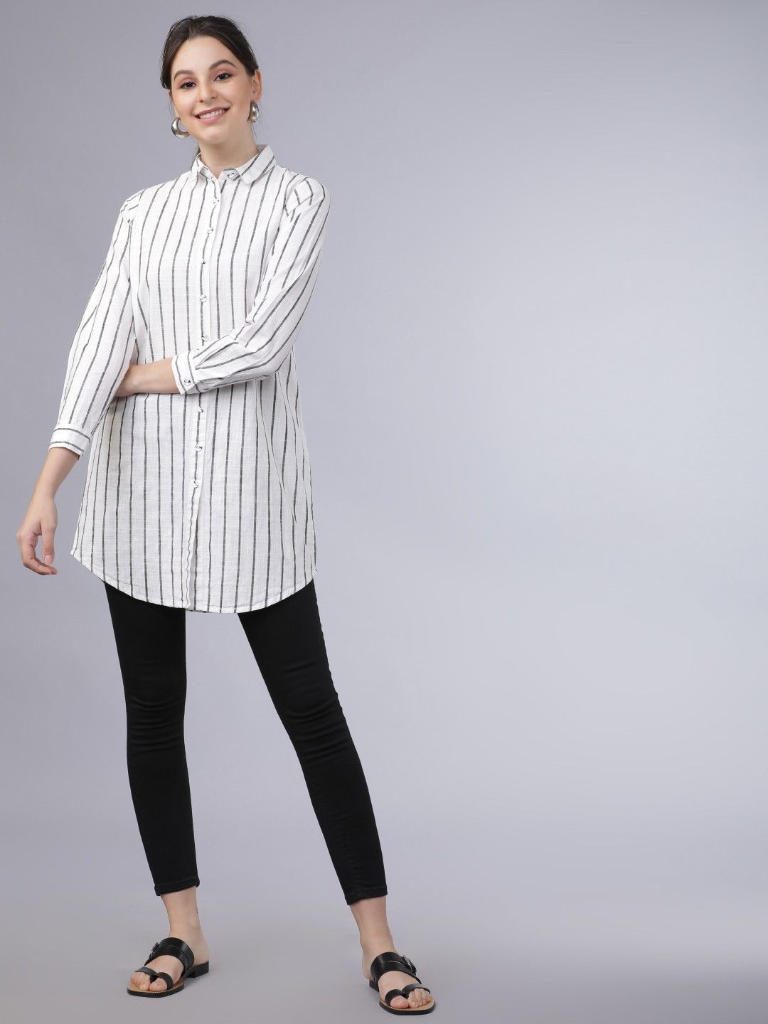 Women Regular Fit Striped Casual Shirt-image-5