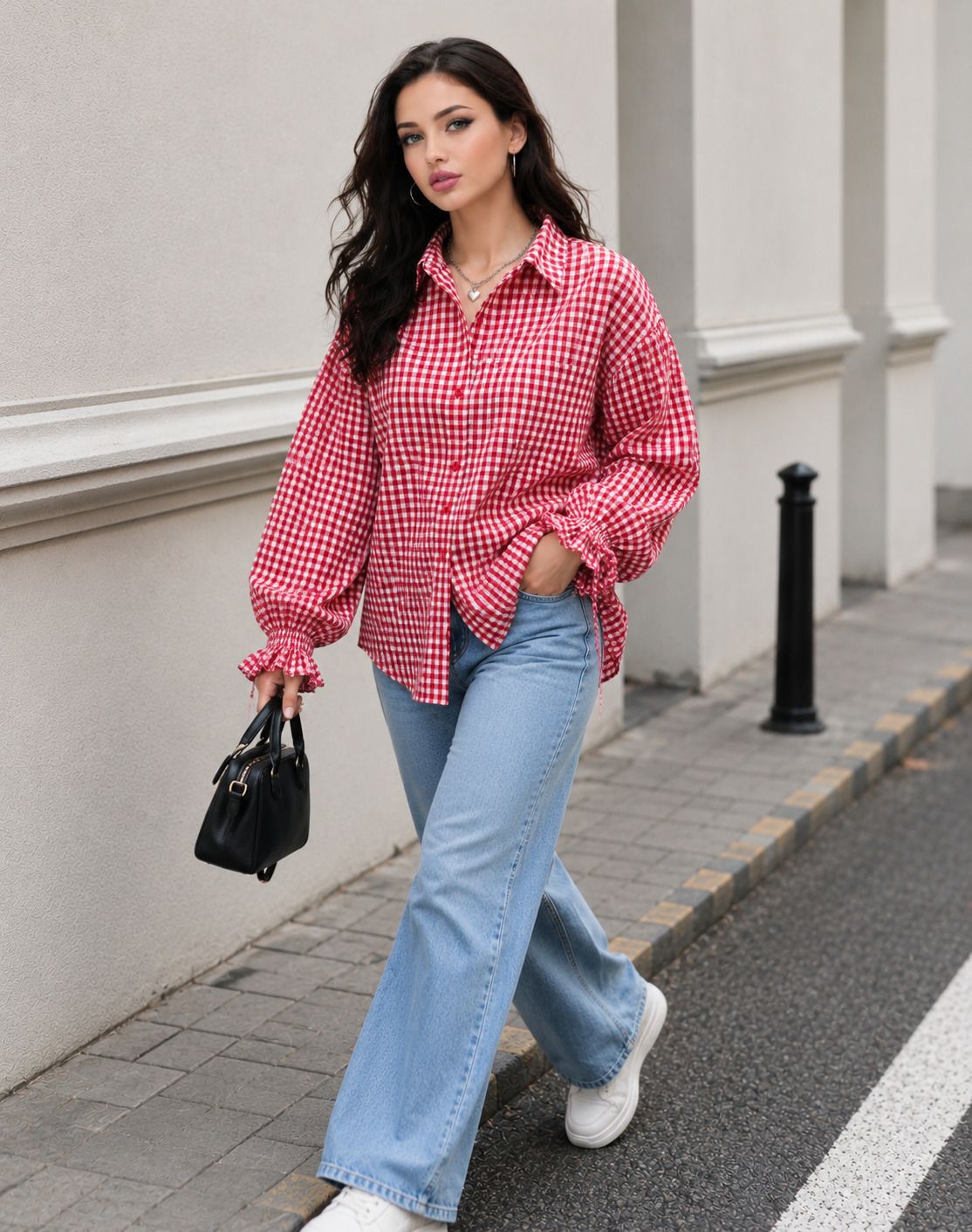 seetoo Women Regular Fit Checkered Spread Collar Casual Shirt-picture-12