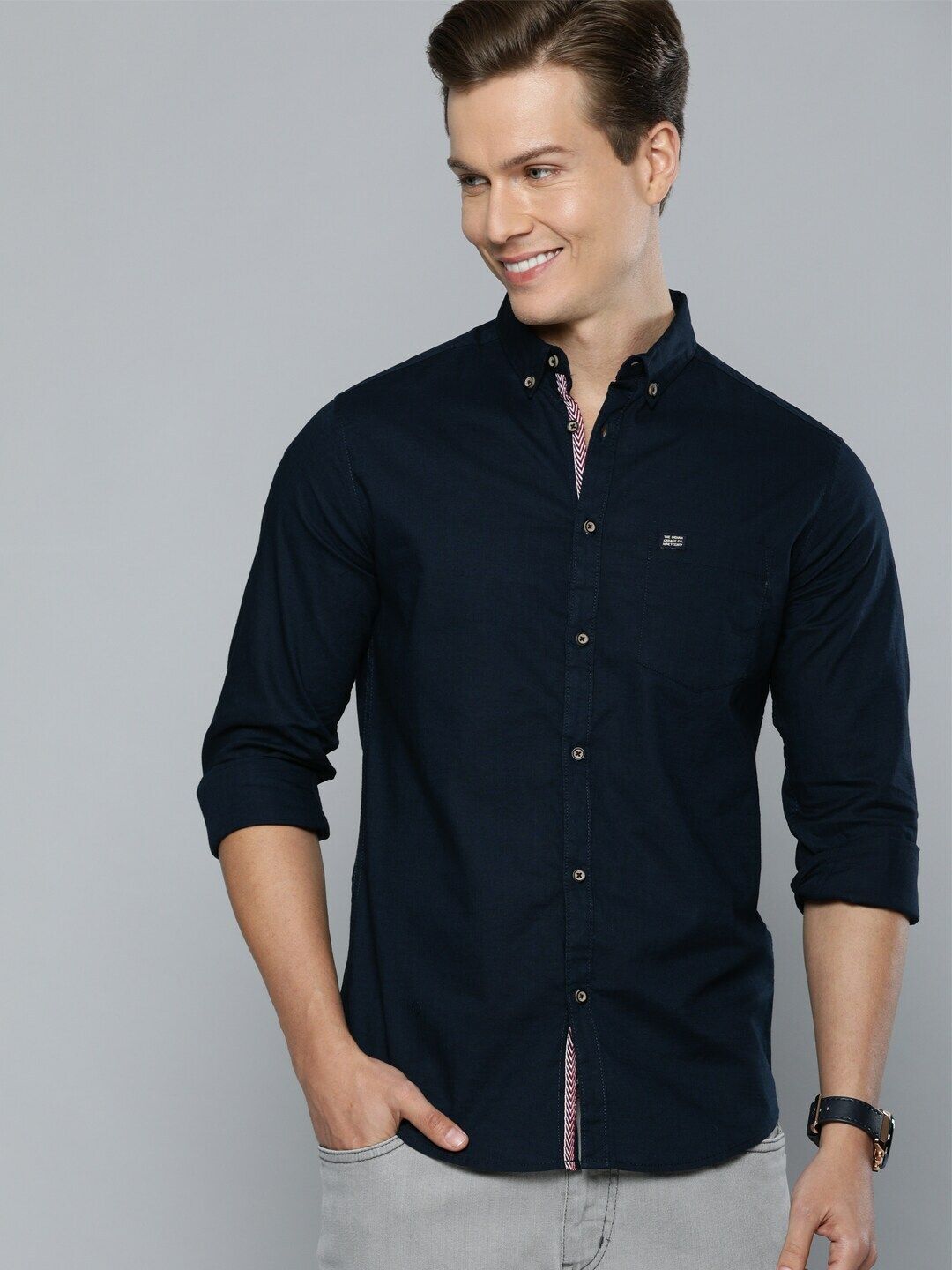 the indian garage co. Men Regular Fit Solid Spread Collar Casual Shirt-picture-28