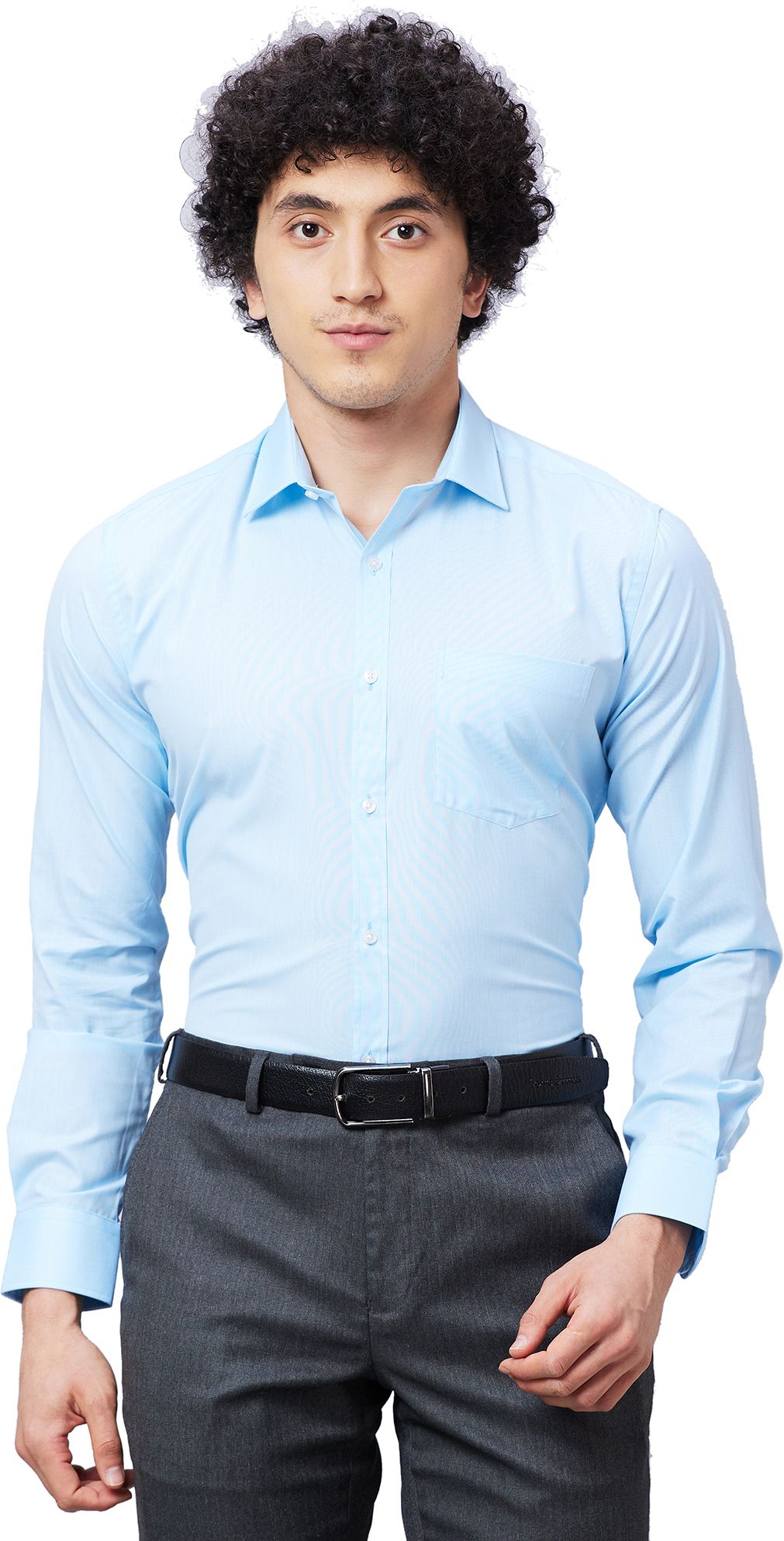 park avenue Men Slim Fit Solid Cut Away Collar Formal Shirt-picture-12