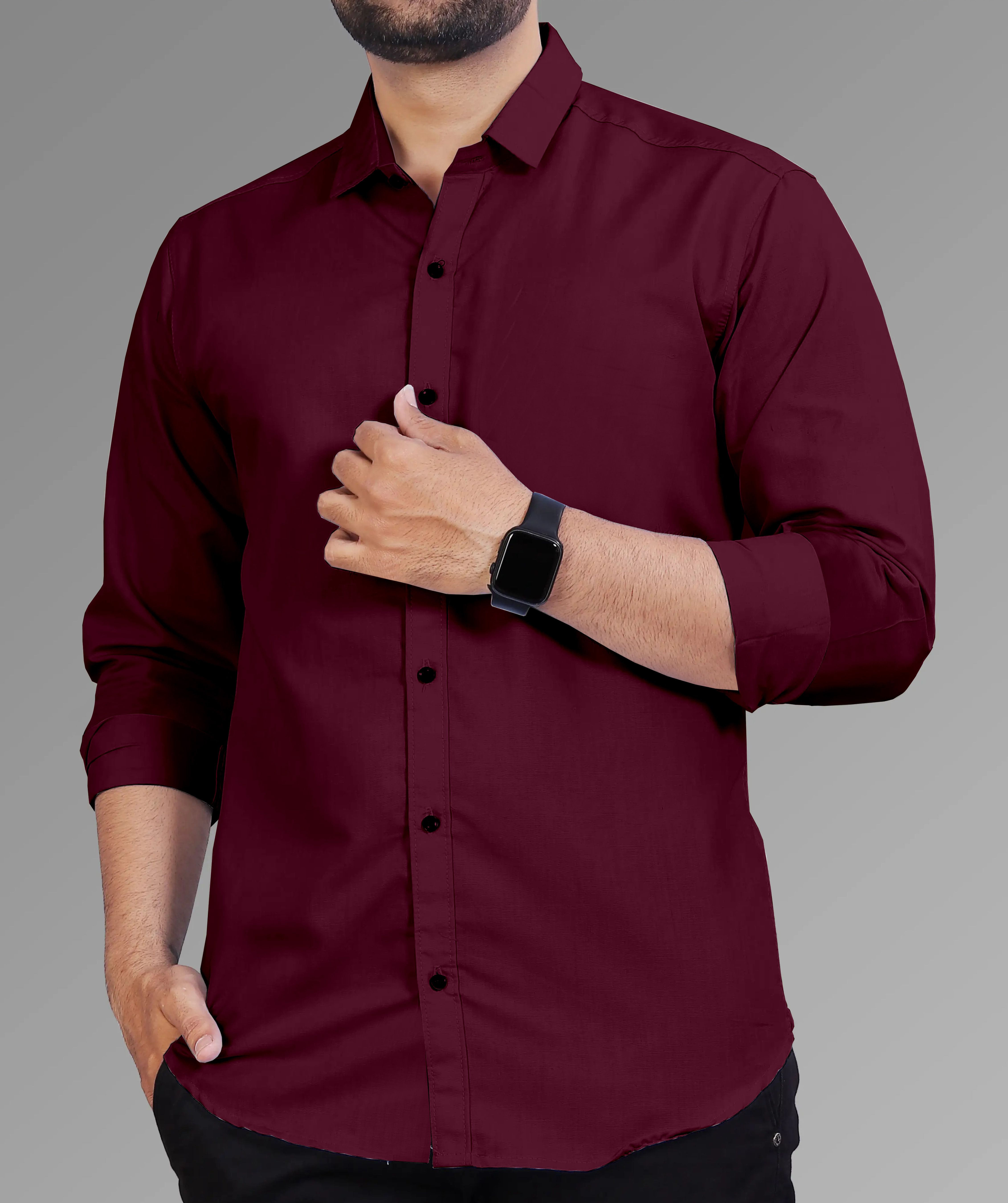 sedum sestri Men Regular Fit Solid Spread Collar Casual Shirt-picture-12