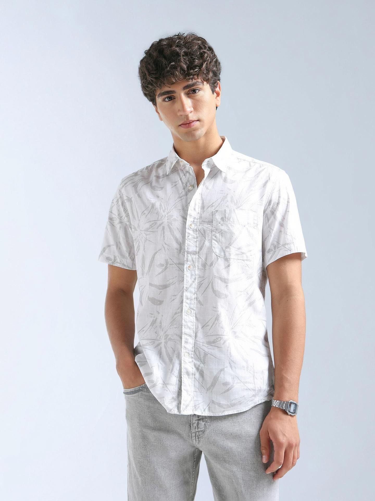 flying machine Men Slim Fit Printed Spread Collar Casual Shirt-picture-11