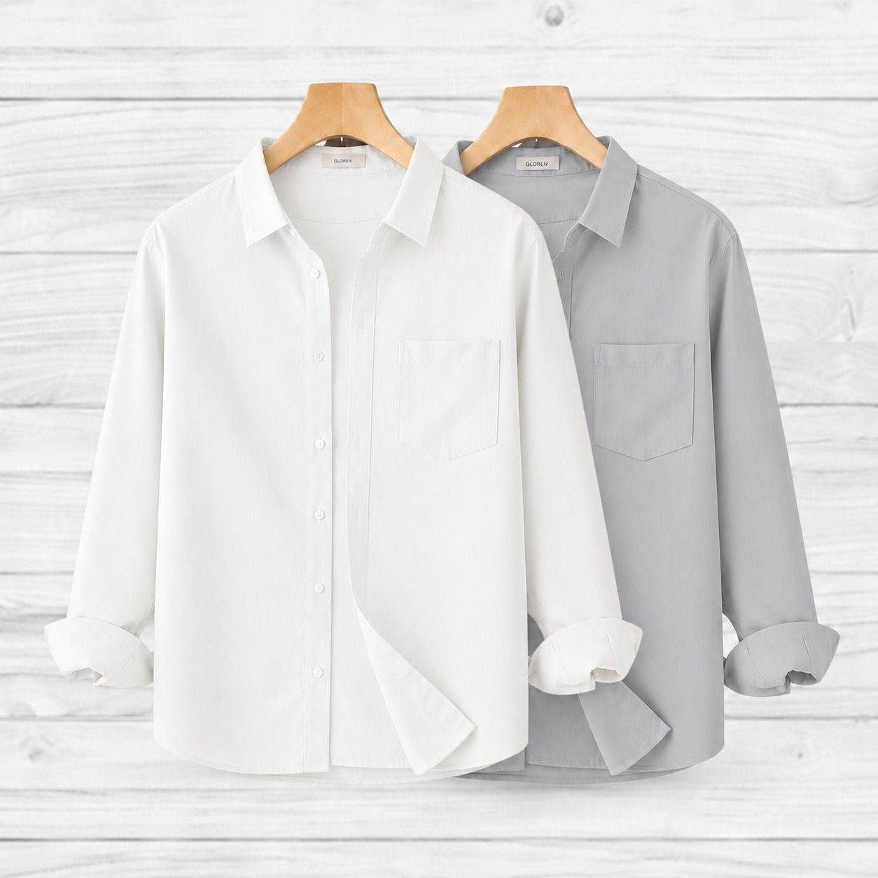gloren Men Regular Fit Solid Spread Collar Casual Shirt-picture-47