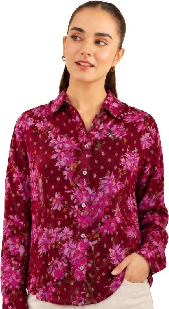 keptalive Women Comfort Fit Floral Print Spread Collar Casual Shirt-picture-5