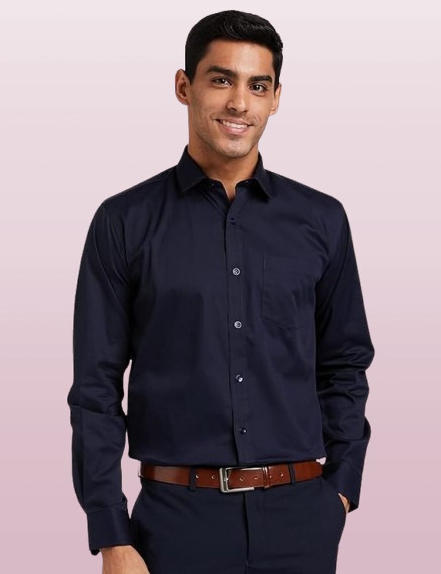 Men Regular Fit Solid Spread Collar Casual Shirt-image-9
