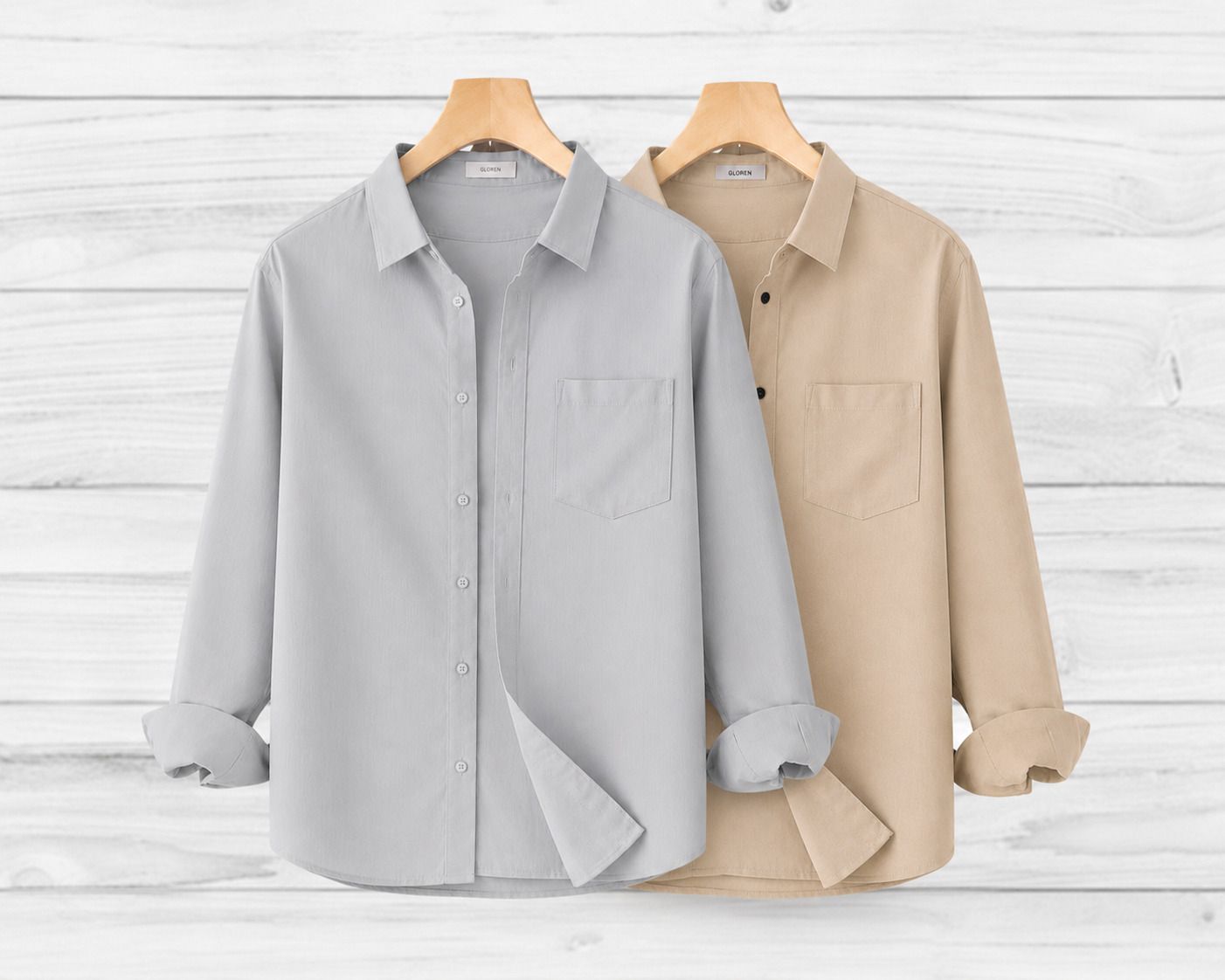 gloren Men Regular Fit Solid Spread Collar Casual Shirt-picture-16