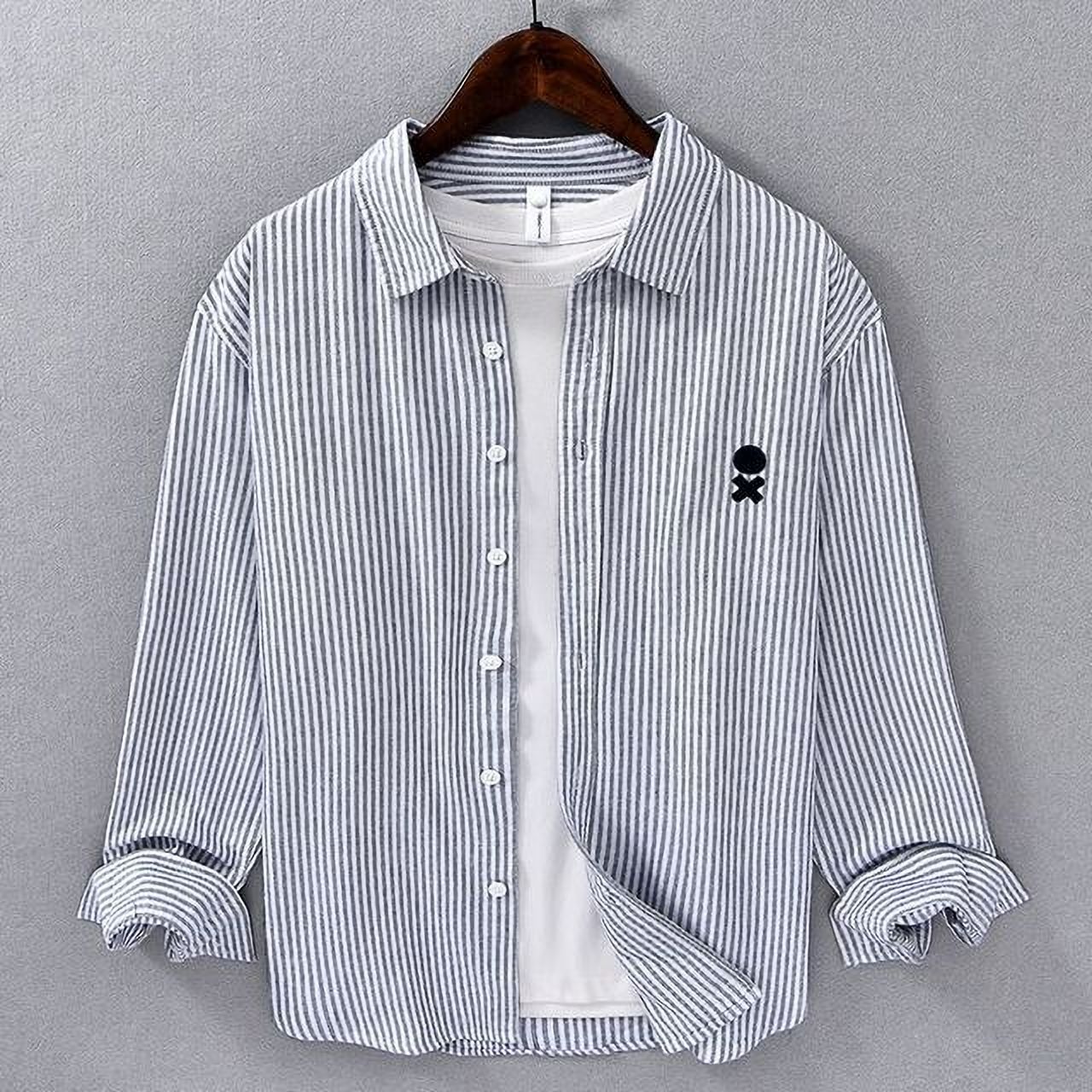 thegovindco Men Regular Fit Striped, Embroidered Spread Collar Casual Shirt-picture-42