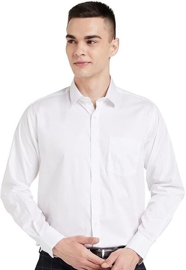 Men Regular Fit Solid Spread Collar Casual Shirt-image-0
