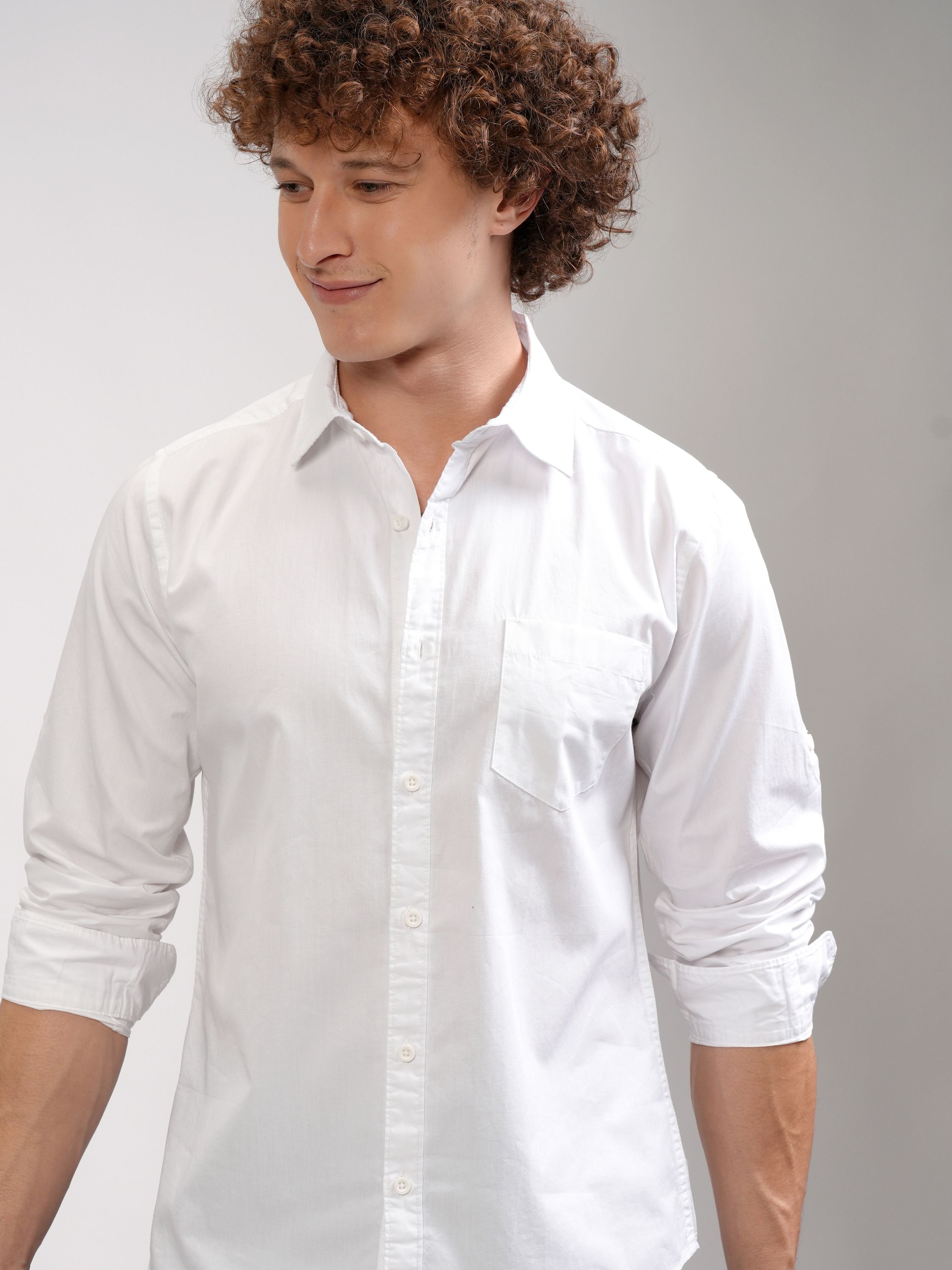 highlander Men Slim Fit Solid Spread Collar Casual Shirt-picture-41
