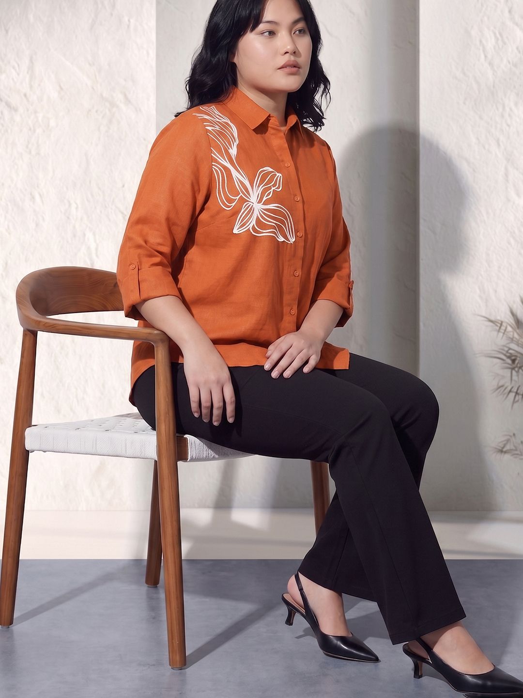 nexus by lifestyle Women Regular Fit Embroidered Casual Shirt-picture-35