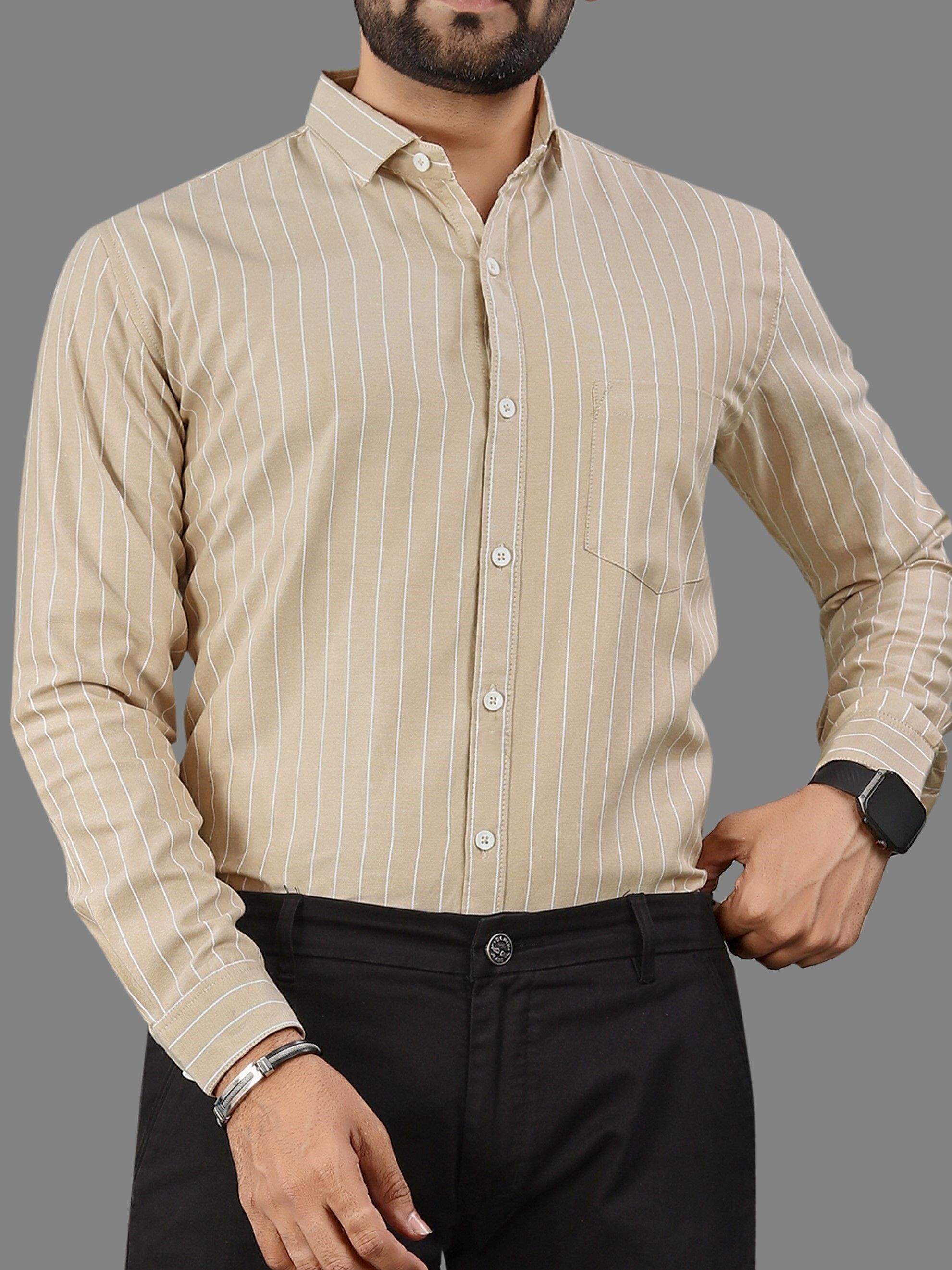 mildin Men Regular Fit Striped Spread Collar Formal Shirt-picture-13