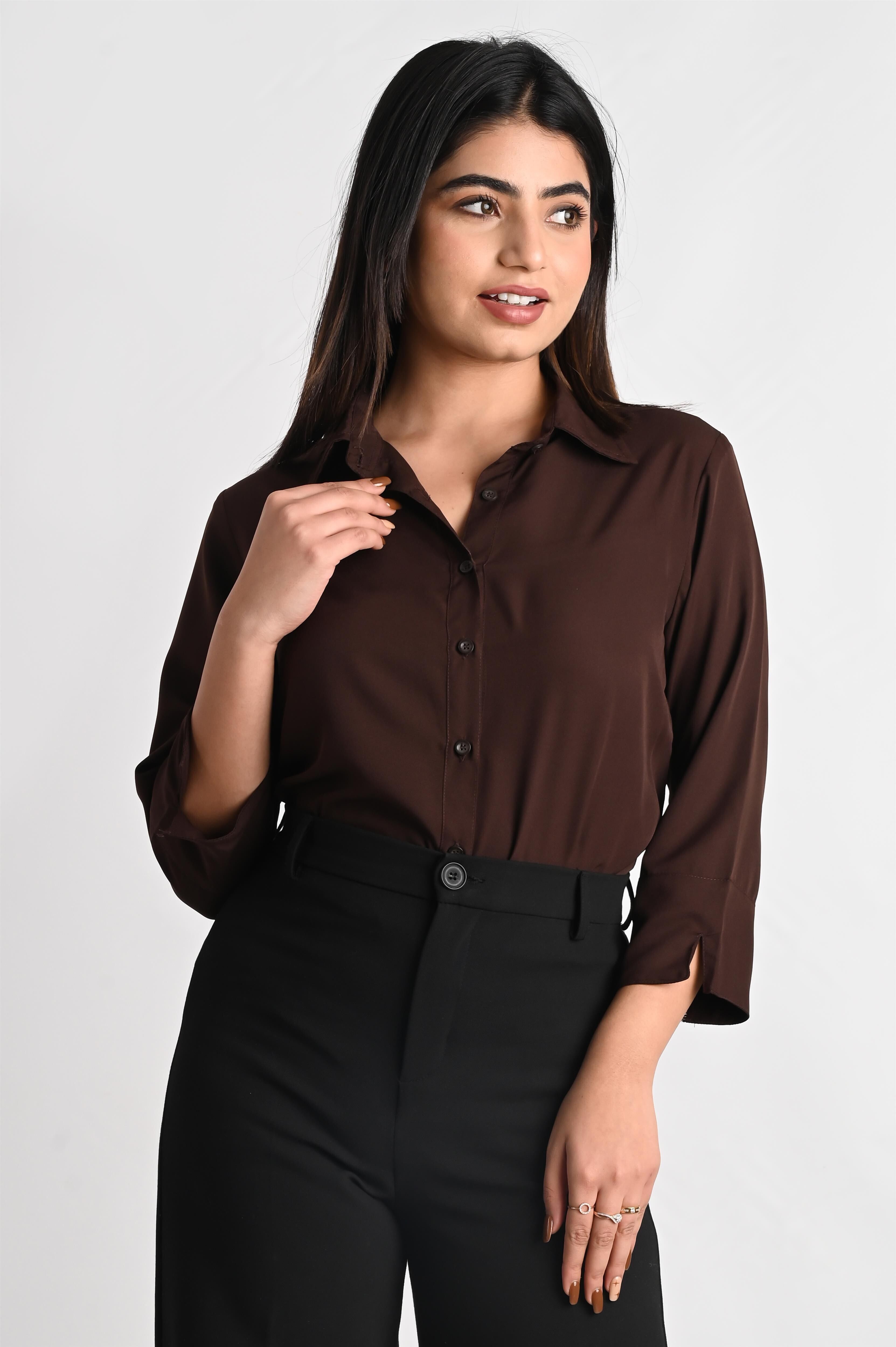Women Regular Fit Solid Casual Shirt-image-4