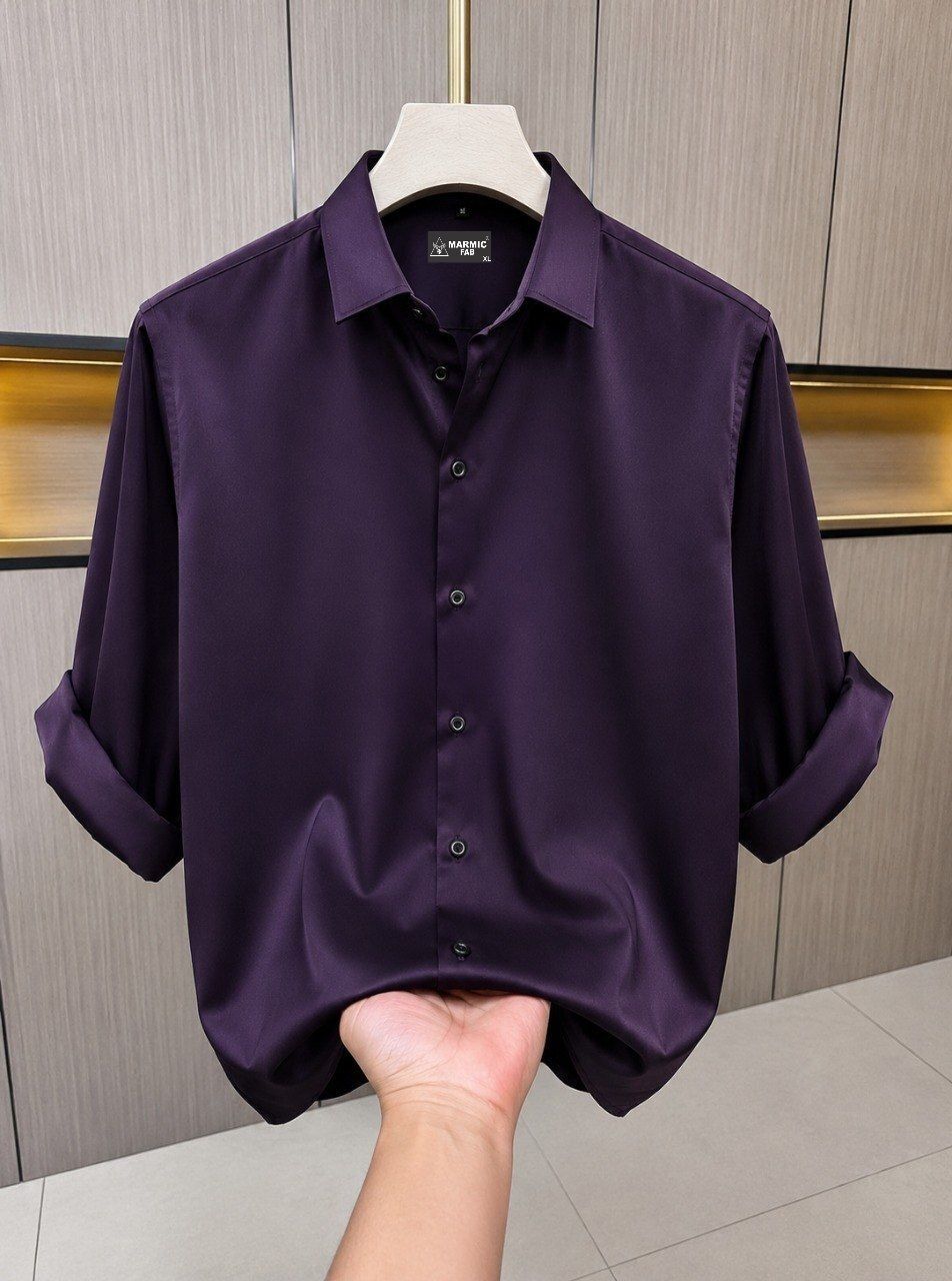 marmic fab Men Regular Fit Solid Spread Collar Casual Shirt-picture-16