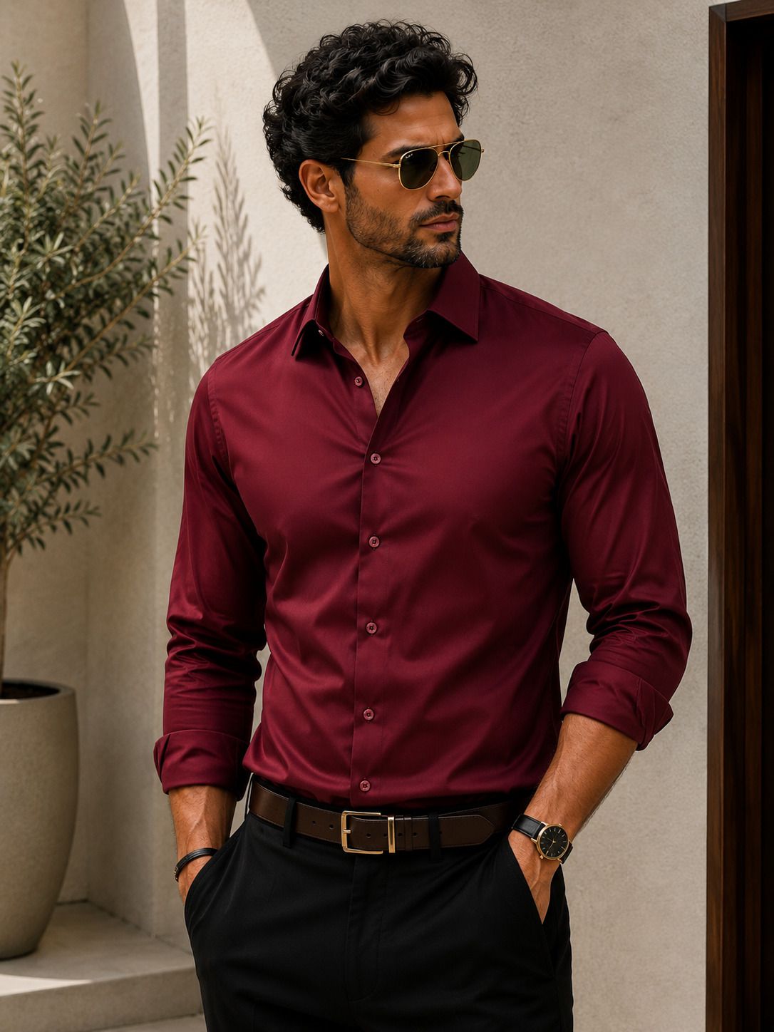 the big attire Men Regular Fit Solid Spread Collar Formal Shirt-picture-25