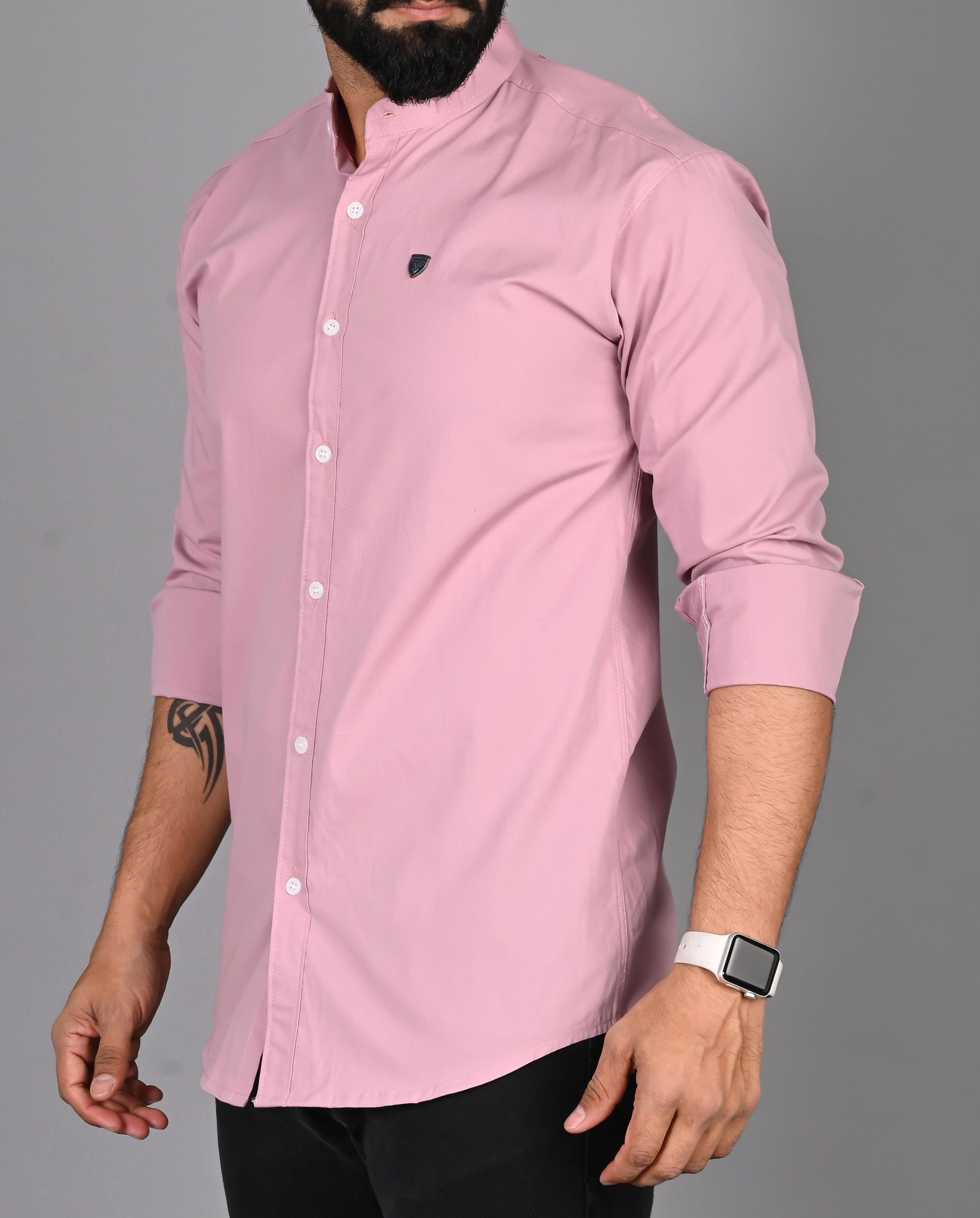 fubar Men Regular Fit Solid Mandarin Collar Casual Shirt-picture-14
