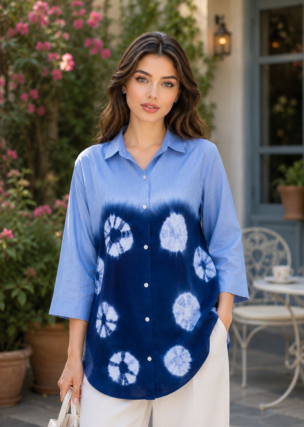 tinz Women Regular Fit Printed Cut Away Collar Casual Shirt-picture-36