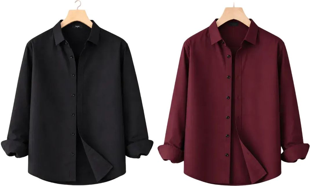 clinch fashion Men Slim Fit Solid Spread Collar Casual Shirt-picture-28