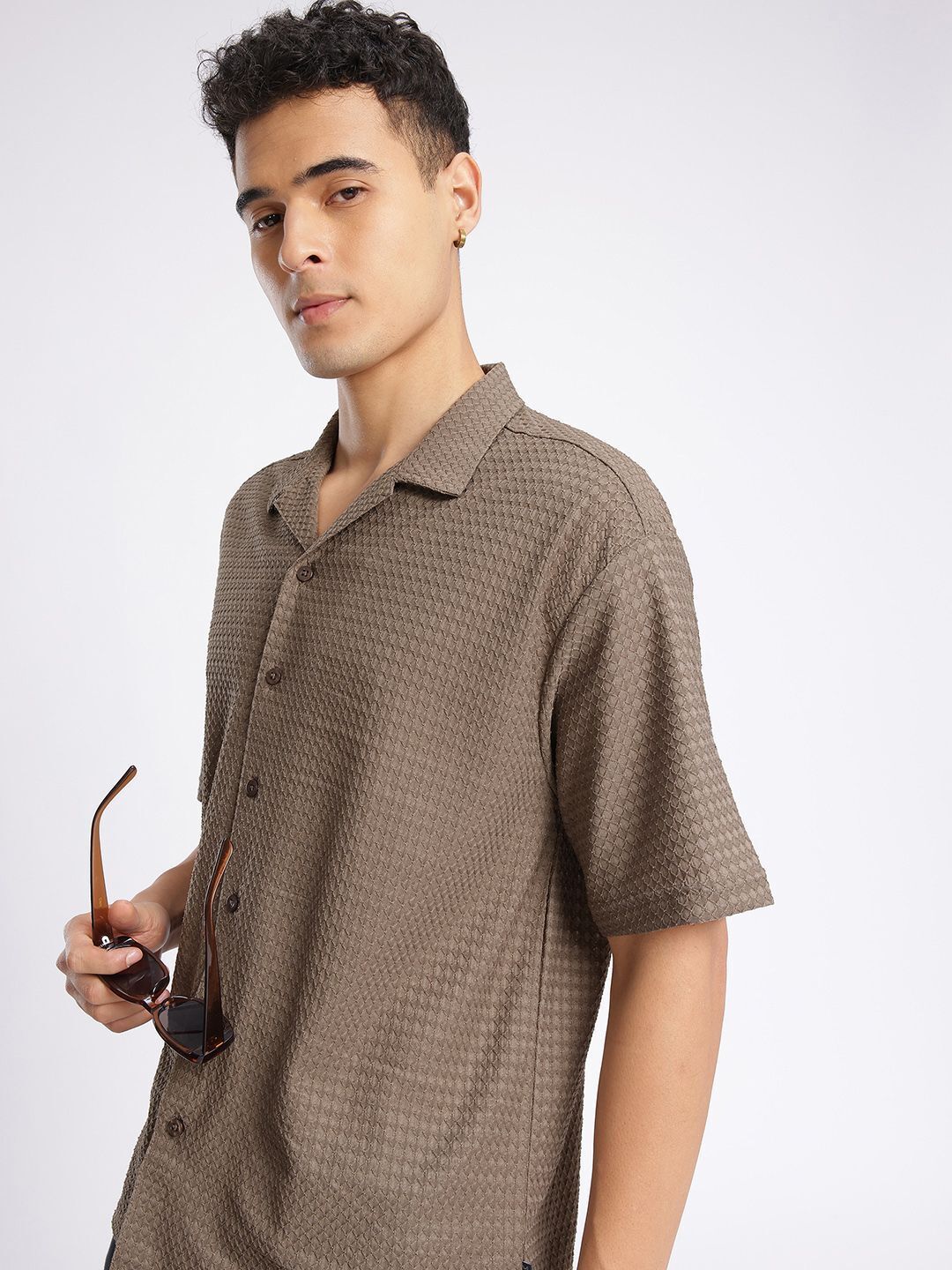 glitchez Men Relaxed Fit Fit Self Design Casual Shirt-picture-10