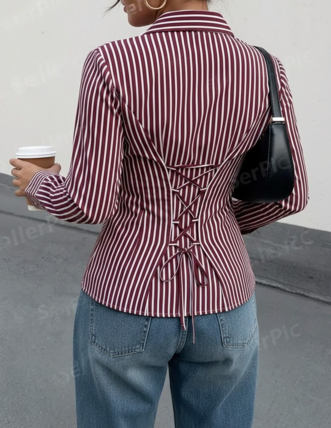 perfect productions Women Slim Fit Striped Spread Collar Formal Shirt-picture-3