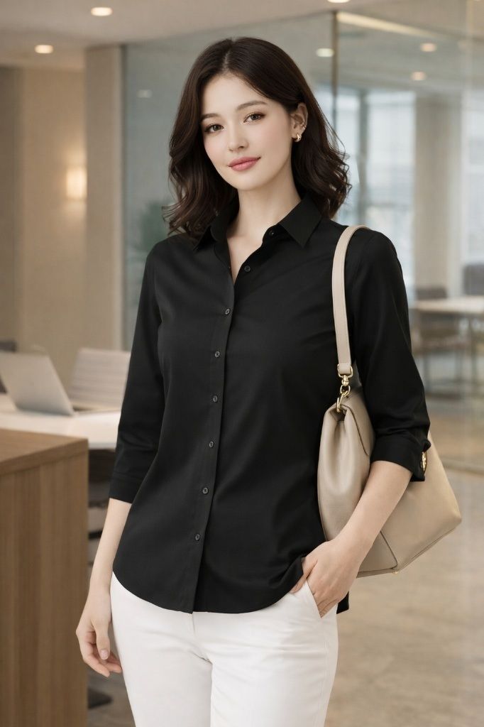Women Regular Fit Solid Button Down Collar Formal Shirt-image-31