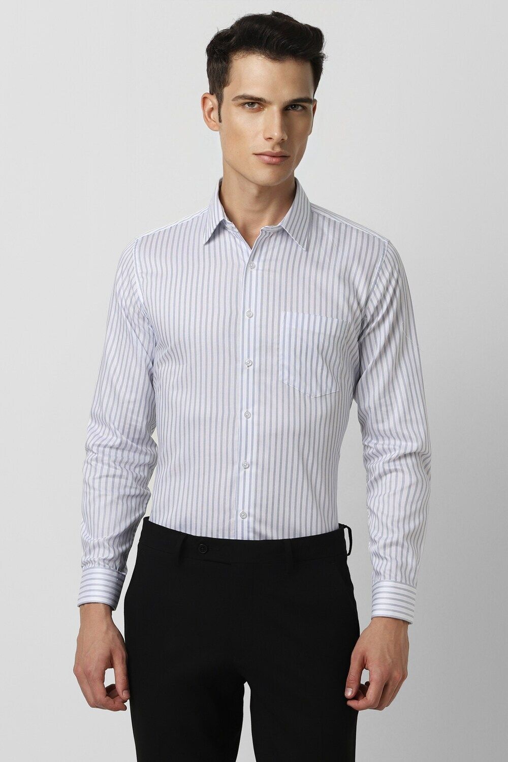 van heusen Men Slim Fit Striped Spread Collar Formal Shirt-picture-14