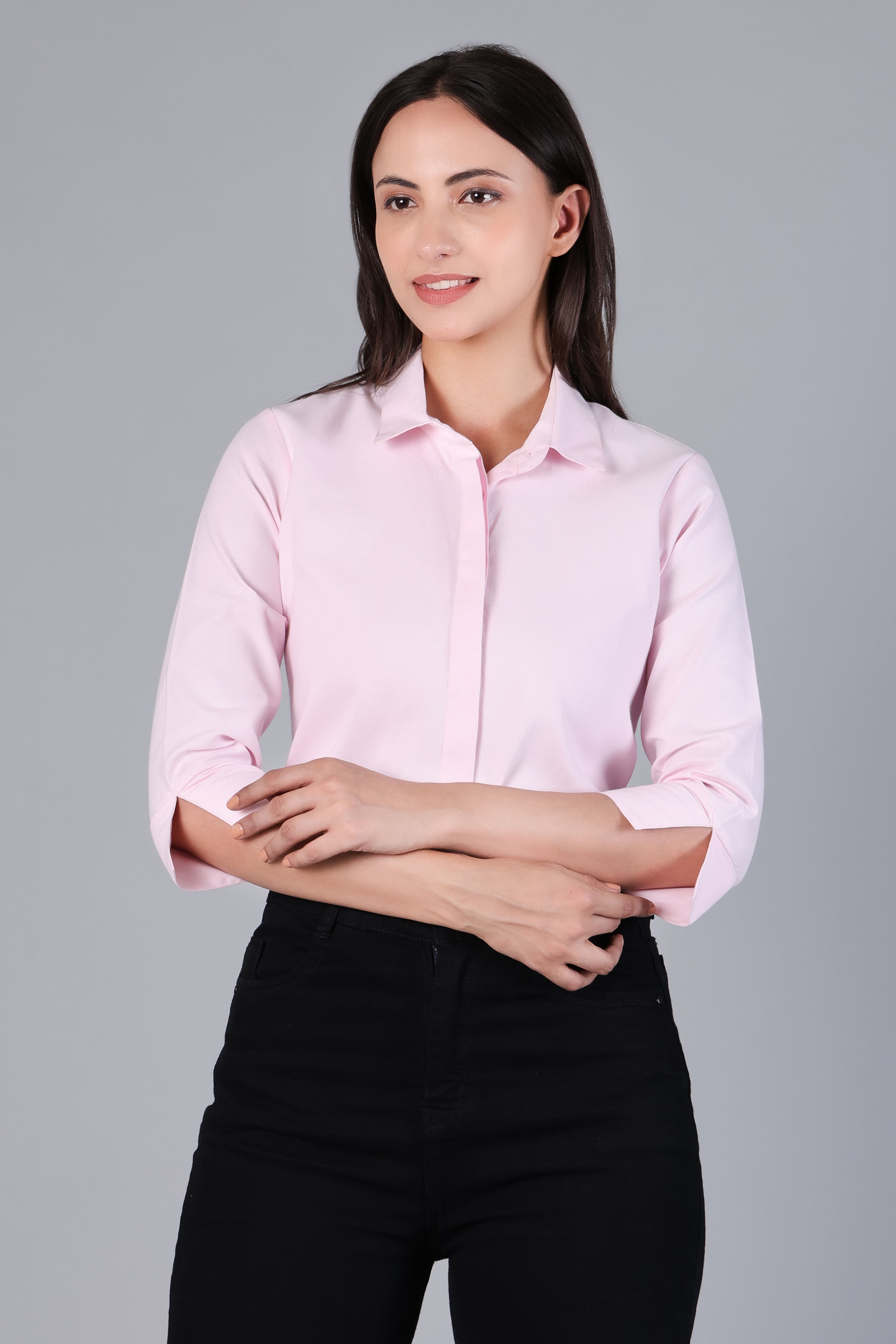 rare camel Women Regular Fit Solid Spread Collar Formal Shirt-picture-22