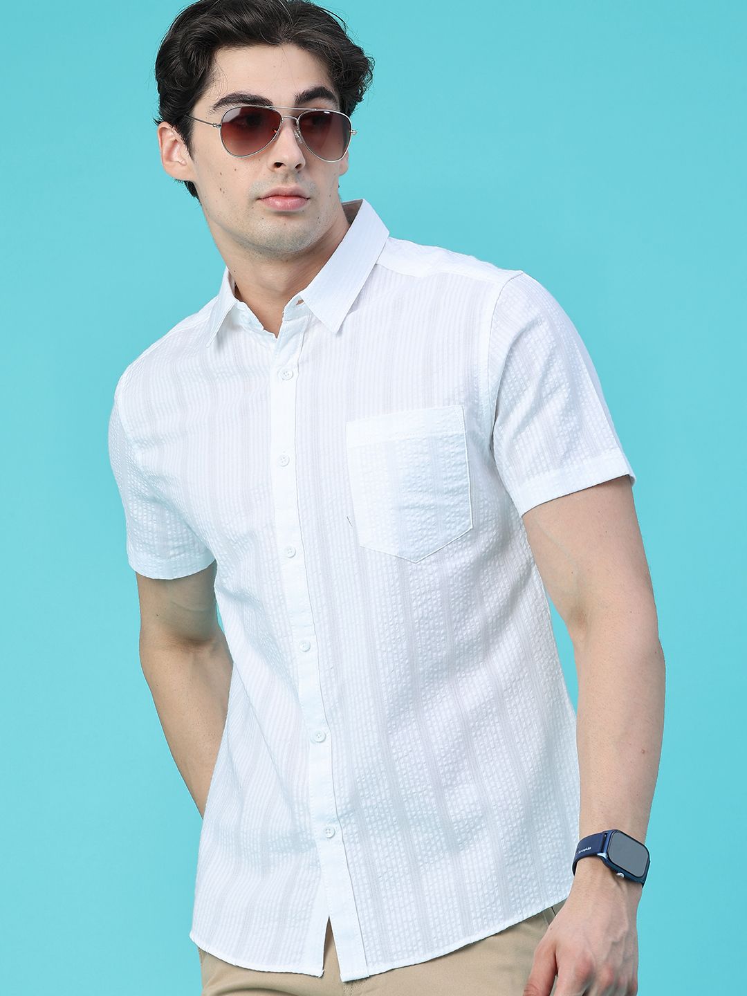 Men Regular Fit Solid Spread Collar Casual Shirt-image-17