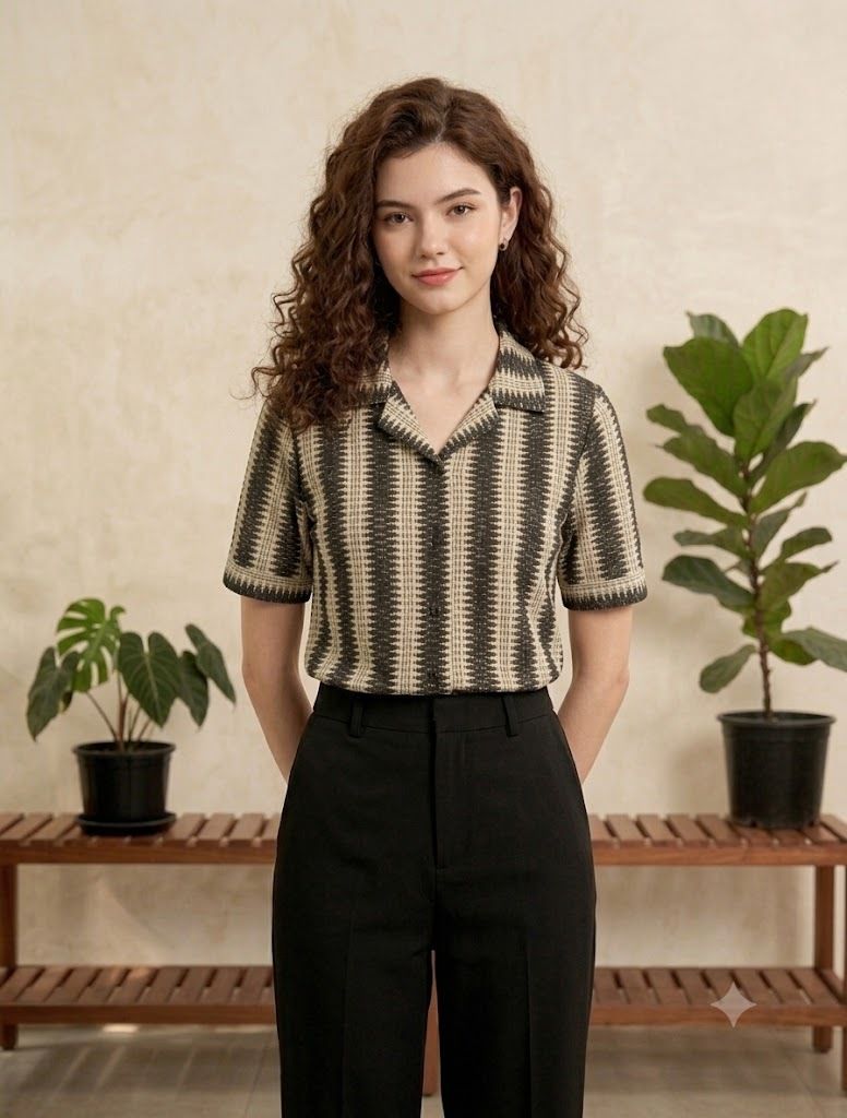 hug nation Women Regular Fit Striped Spread Collar Lounge Wear Shirt-picture-39