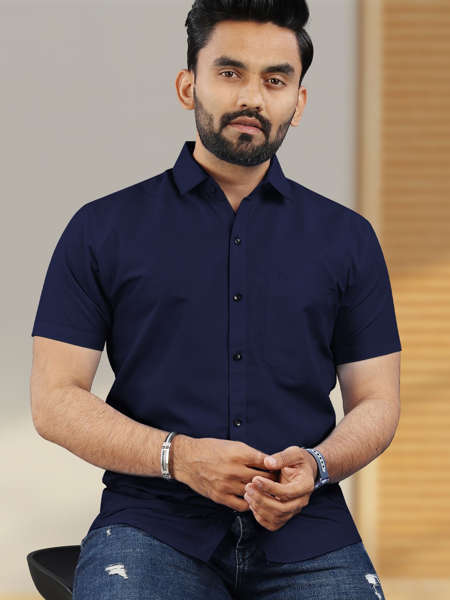 vebnor Men Regular Fit Solid Casual Shirt-picture-18