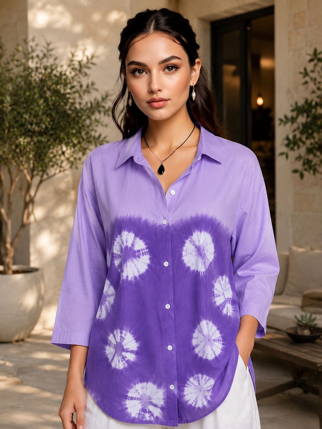 bhavya exports Women Regular Fit Printed Cut Away Collar Casual Shirt-picture-26