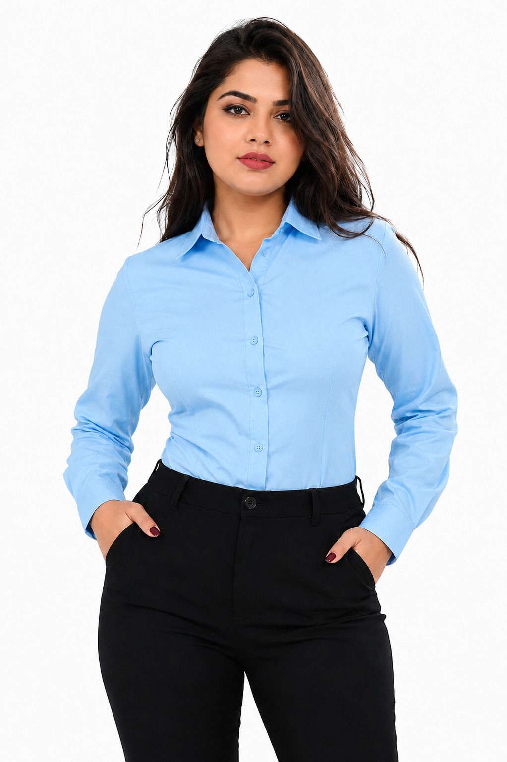 nabaera Women Regular Fit Solid Spread Collar Formal Shirt-picture-32