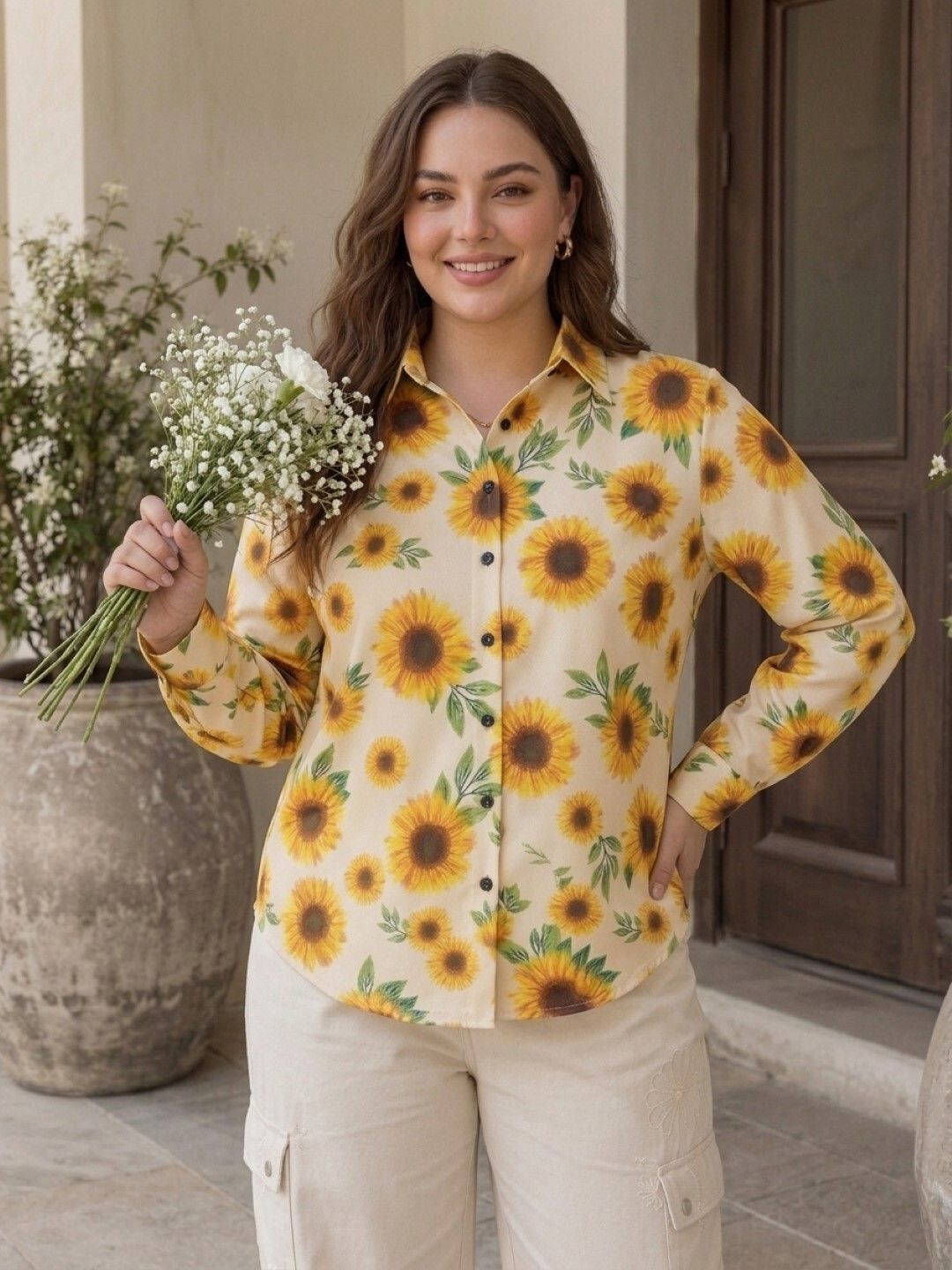 just shop Women Regular Fit Printed Spread Collar Casual Shirt-picture-4
