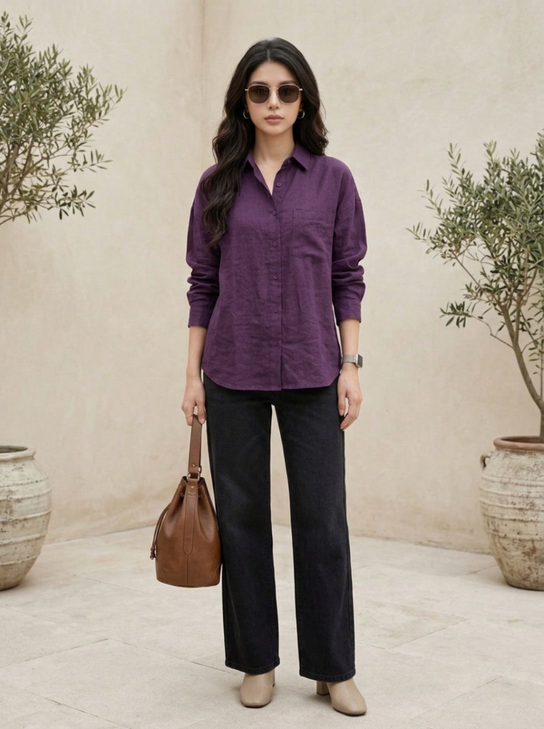 Women Relaxed Fit Solid Spread Collar Casual Shirt-image-48