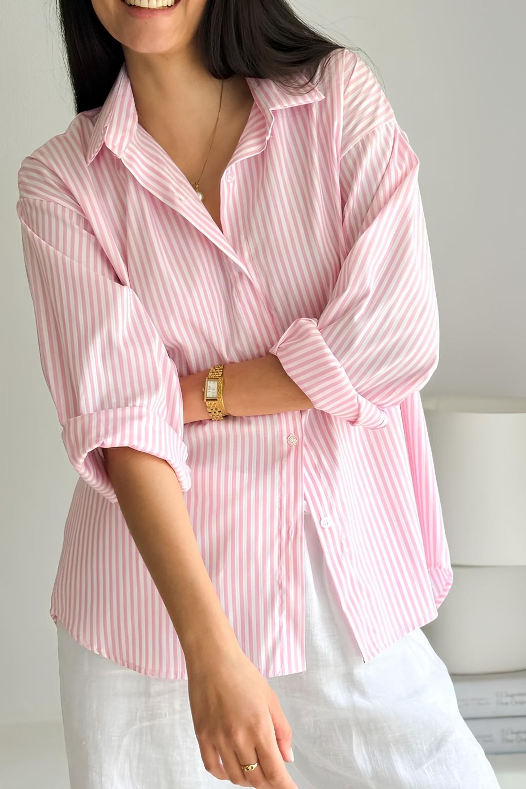 Women Regular Fit Striped Formal Shirt-image-40