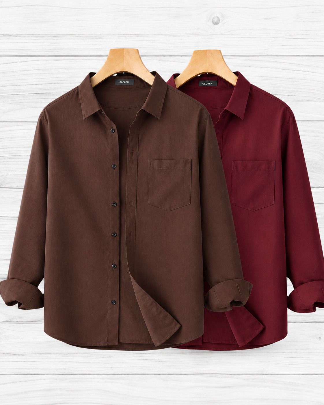 gloren Men Regular Fit Solid Spread Collar Casual Shirt-picture-15