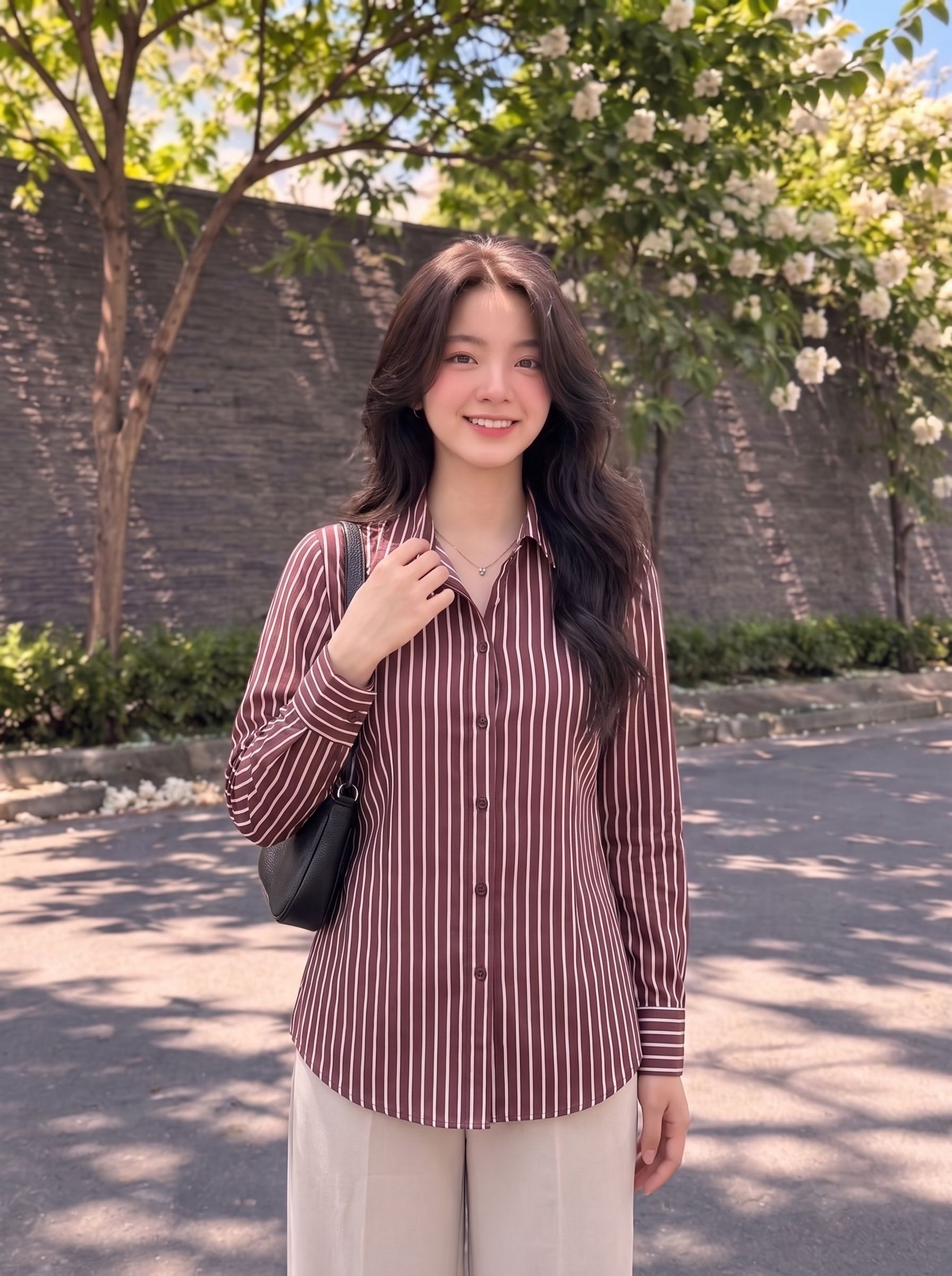 Women Slim Fit Striped Spread Collar Casual Shirt-image-44