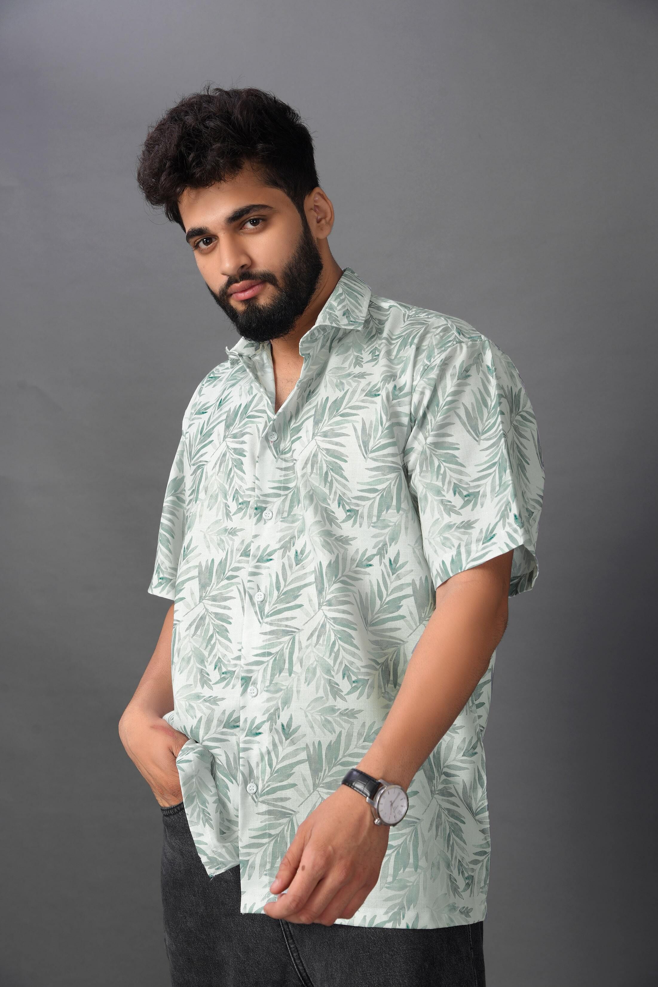 Men Oversized Fit Printed Casual Shirt-image-24