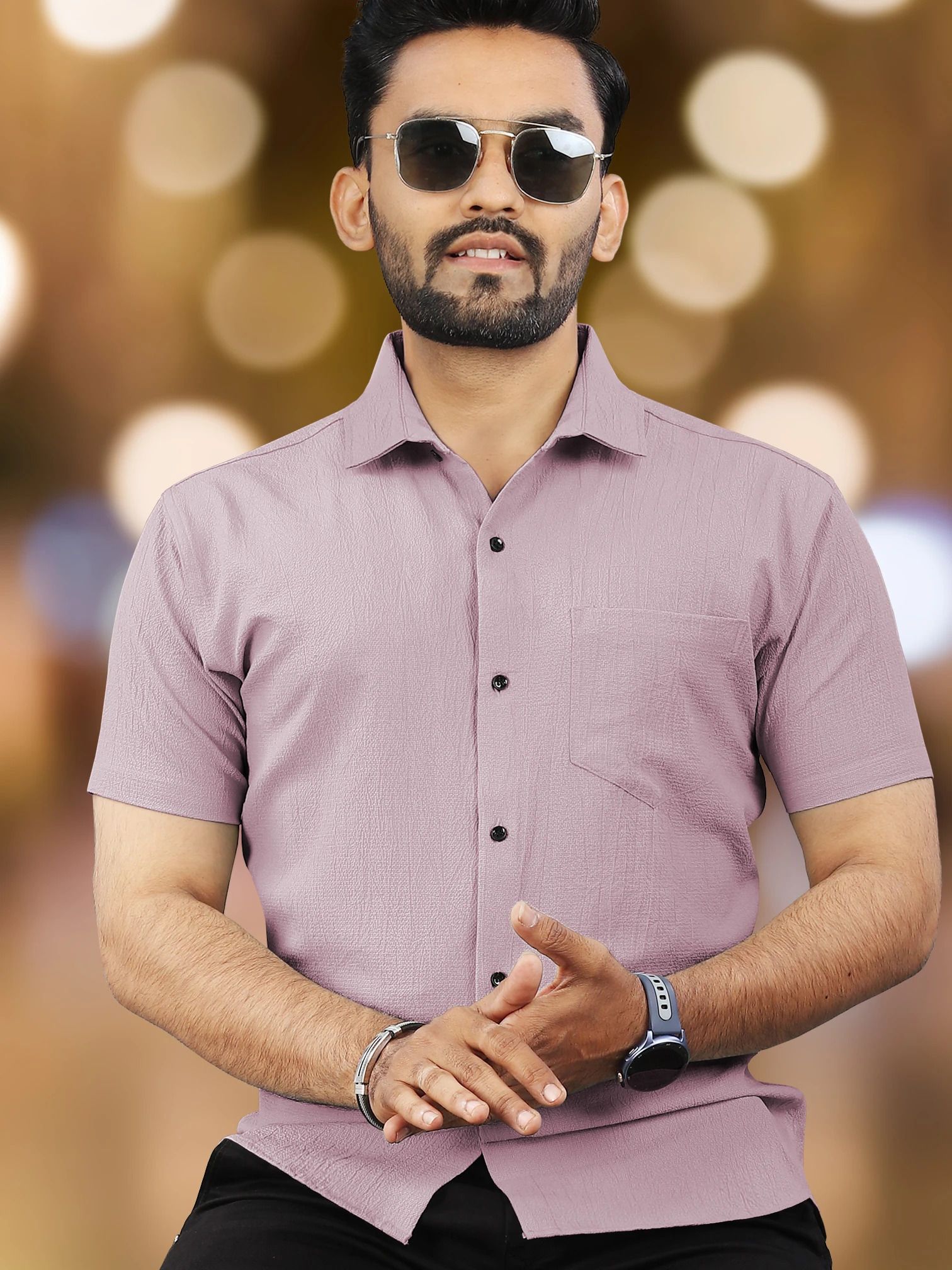 vebnor Men Regular Fit Solid Spread Collar Casual Shirt-picture-10