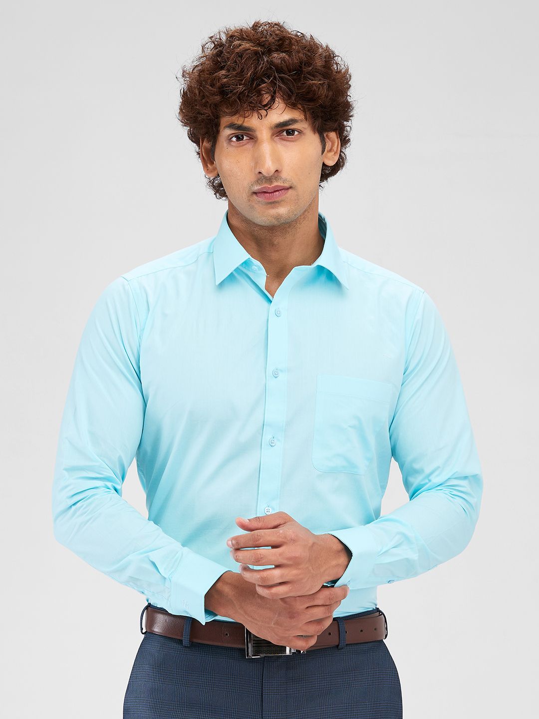 raymond Men Slim Fit Solid Formal Shirt-picture-12
