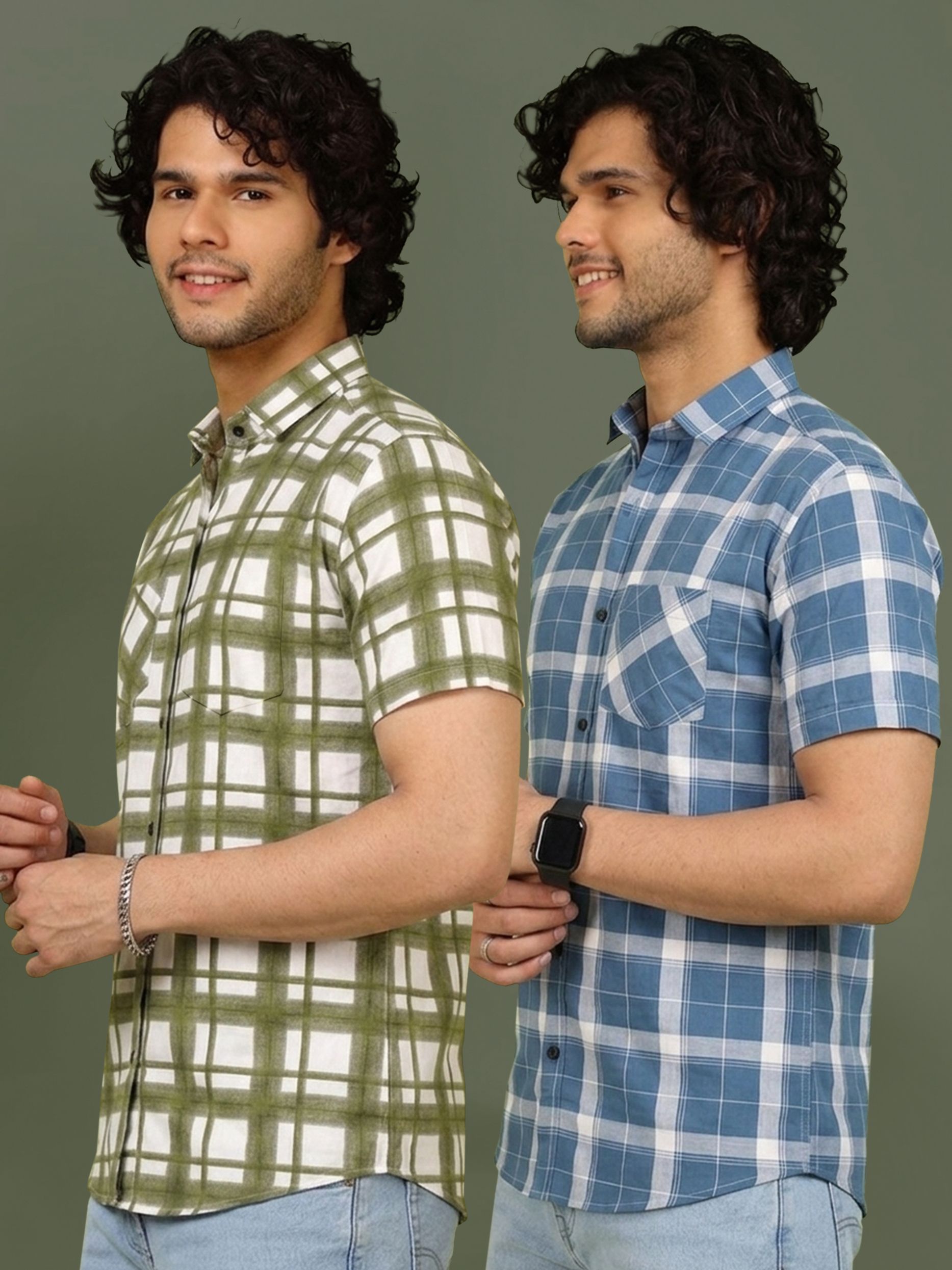 metronaut Men Regular Fit Checkered Spread Collar Casual Shirt-picture-21