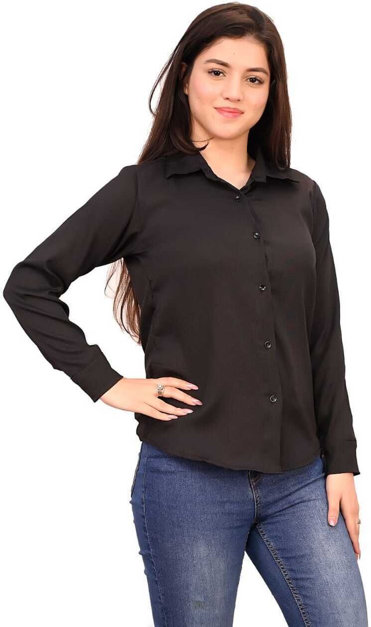 Women Regular Fit Solid Casual Shirt-image-4