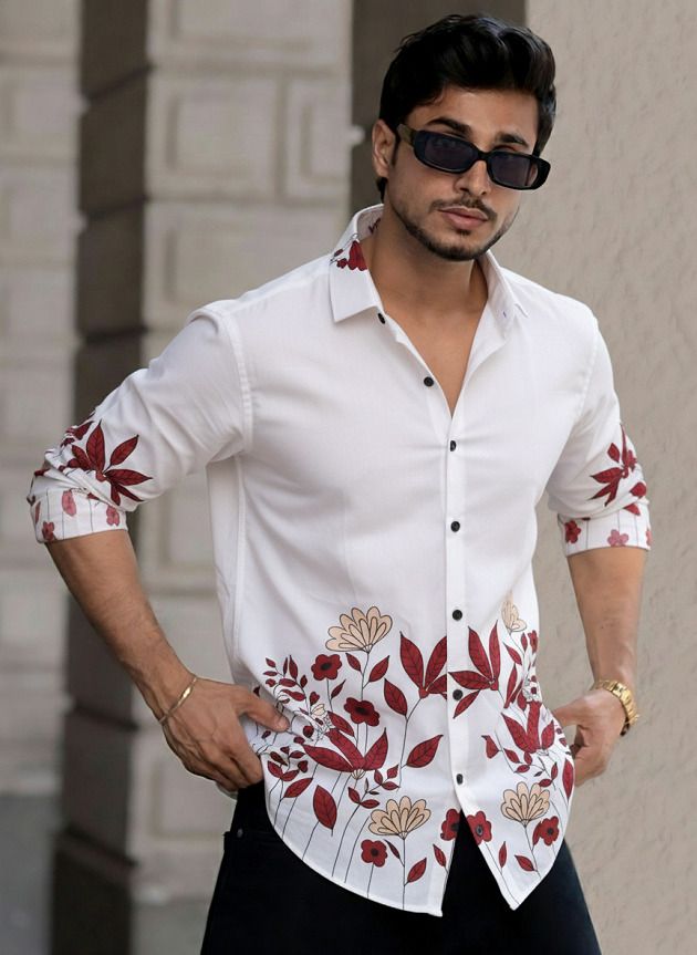 zonanza Men Regular Fit Floral Print, Printed Spread Collar Casual Shirt-picture-16