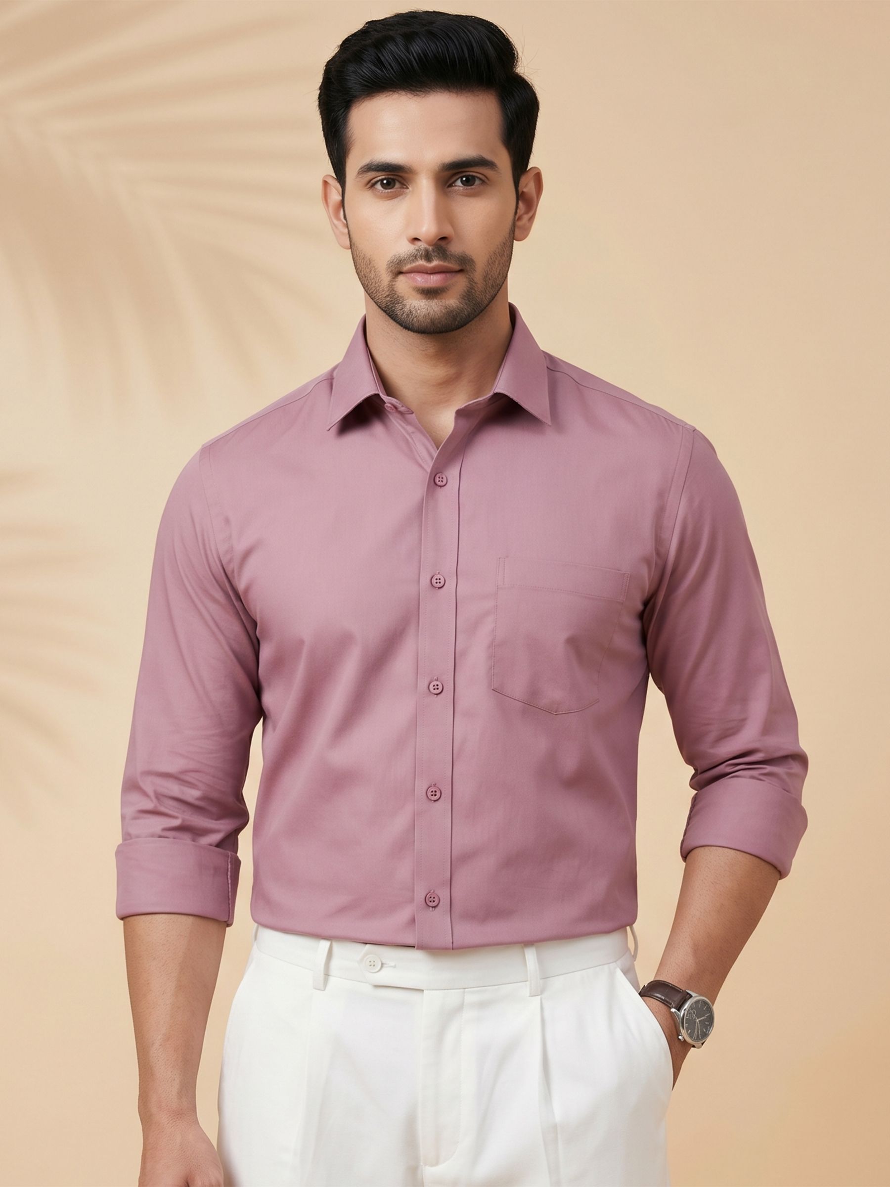 metronaut Men Regular Fit Solid Spread Collar Formal Shirt-picture-13