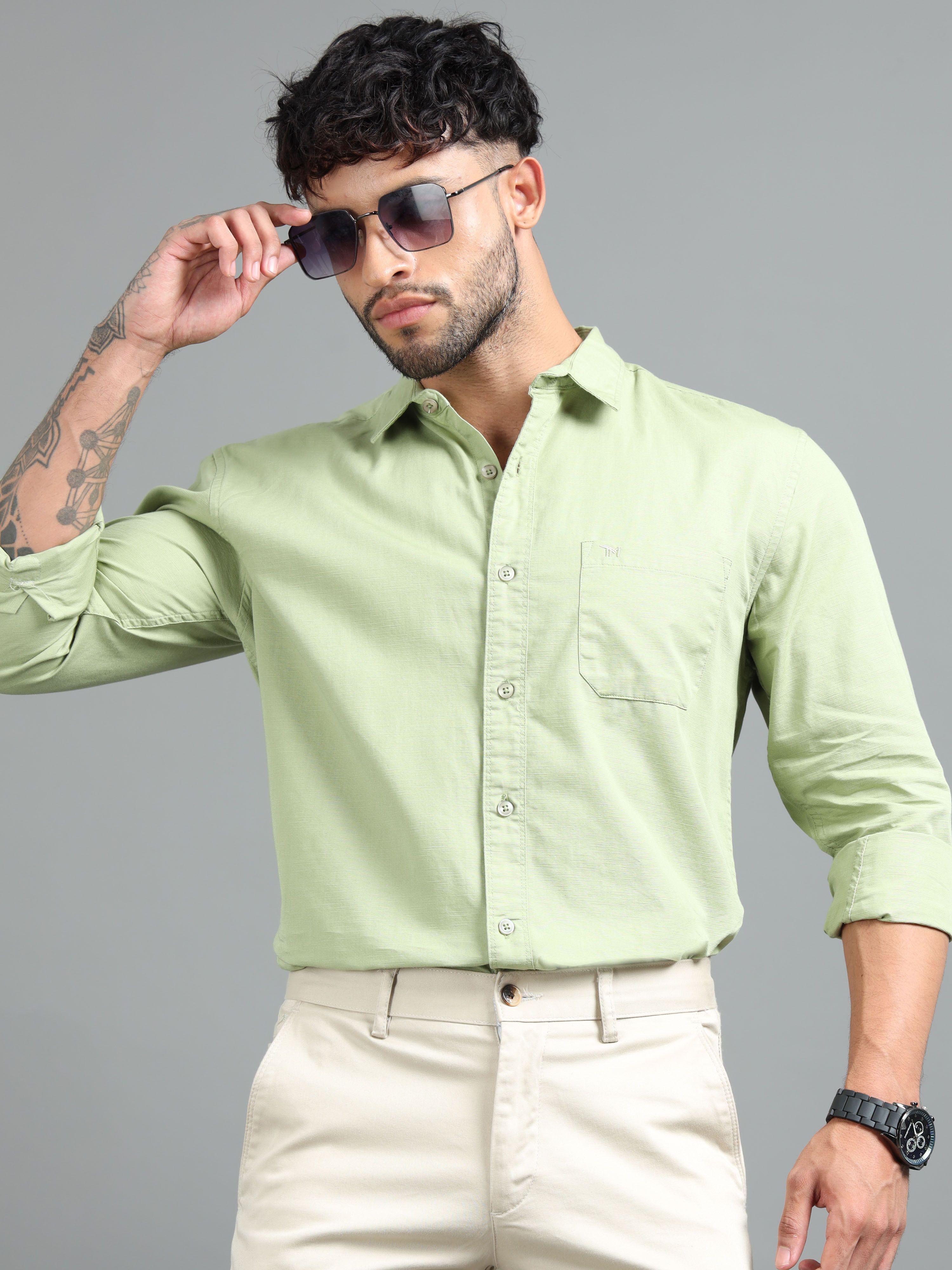 tom mackler Men Slim Fit Solid Slim Collar Casual Shirt-picture-26