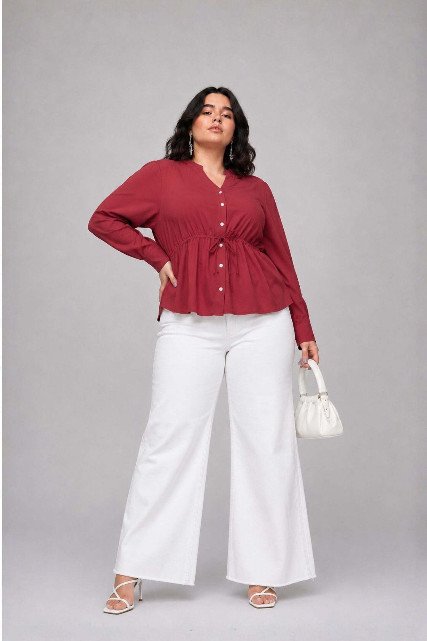 Women Regular Fit Solid Mandarin Collar Formal Shirt-image-17