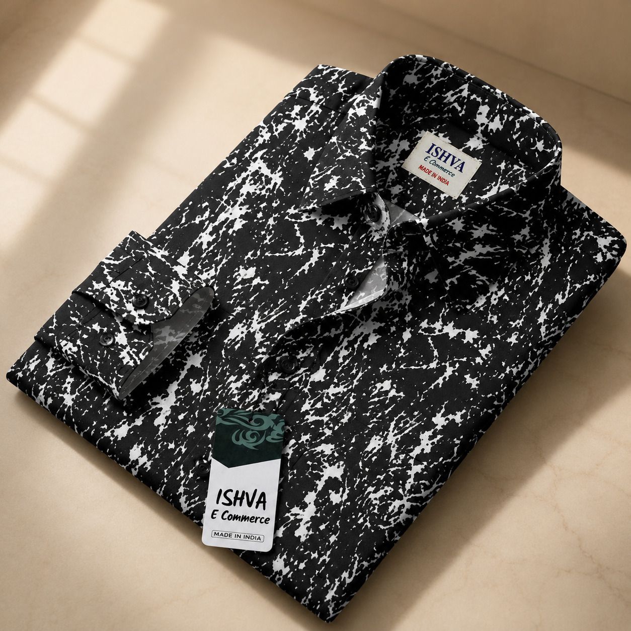 Men Boxy Fit Ethnic Motifs Curved Collar Casual Shirt-image-46