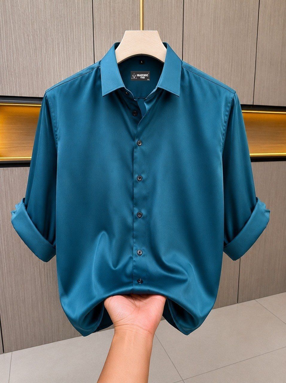 marmic fab Men Regular Fit Solid Spread Collar Casual Shirt-picture-15