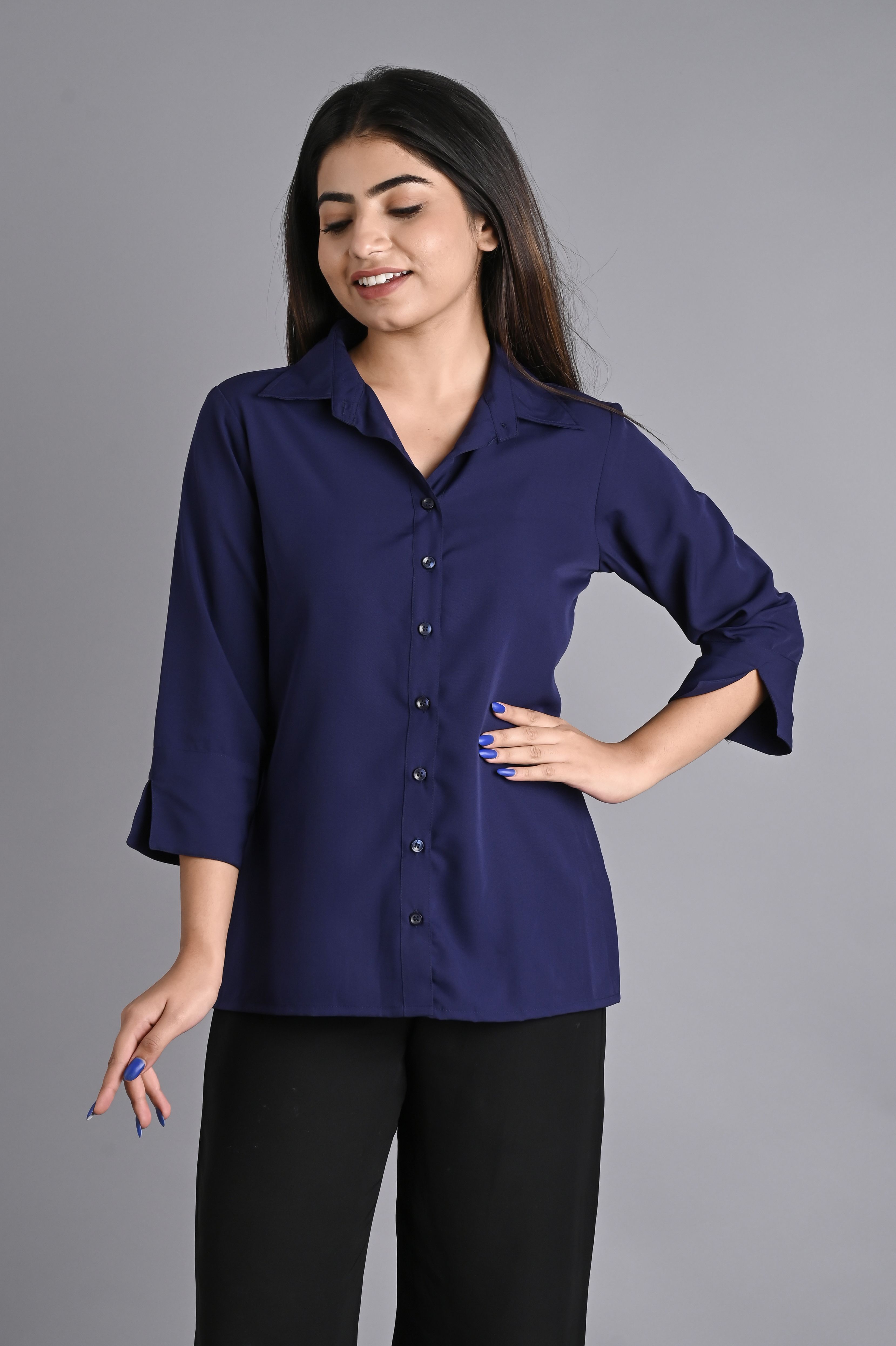 maghma Women Regular Fit Solid Spread Collar Casual Shirt-picture-19