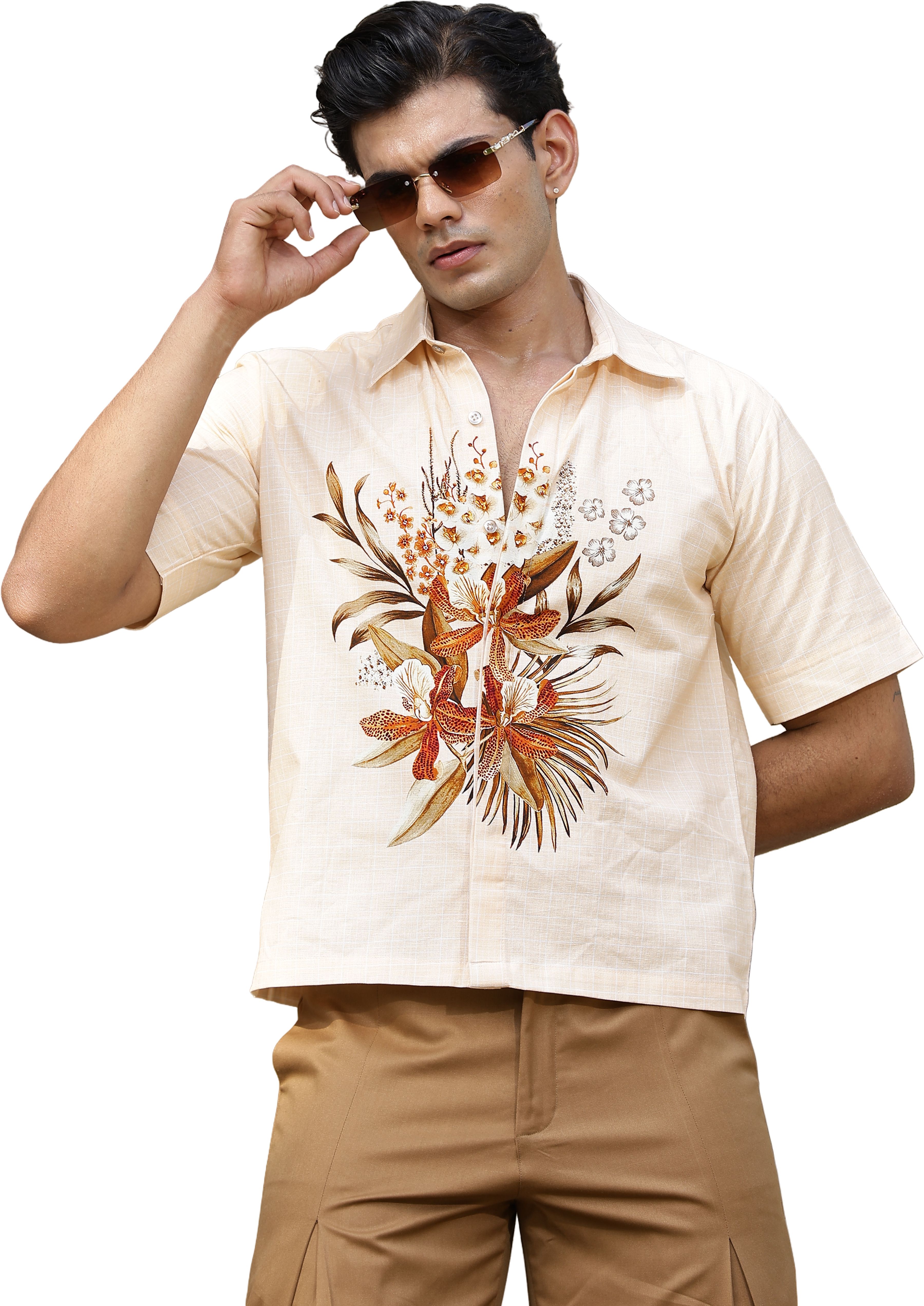 Men Regular Fit Floral Print Casual Shirt-image-12