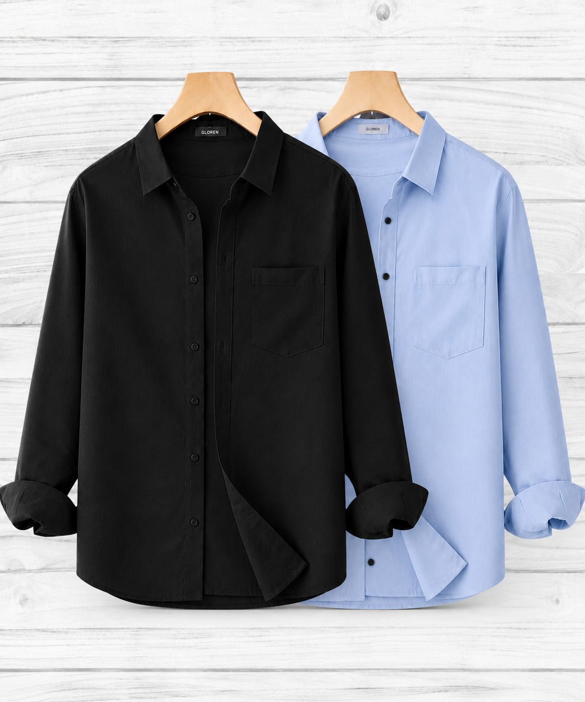 gloren Men Regular Fit Solid Spread Collar Casual Shirt-picture-4